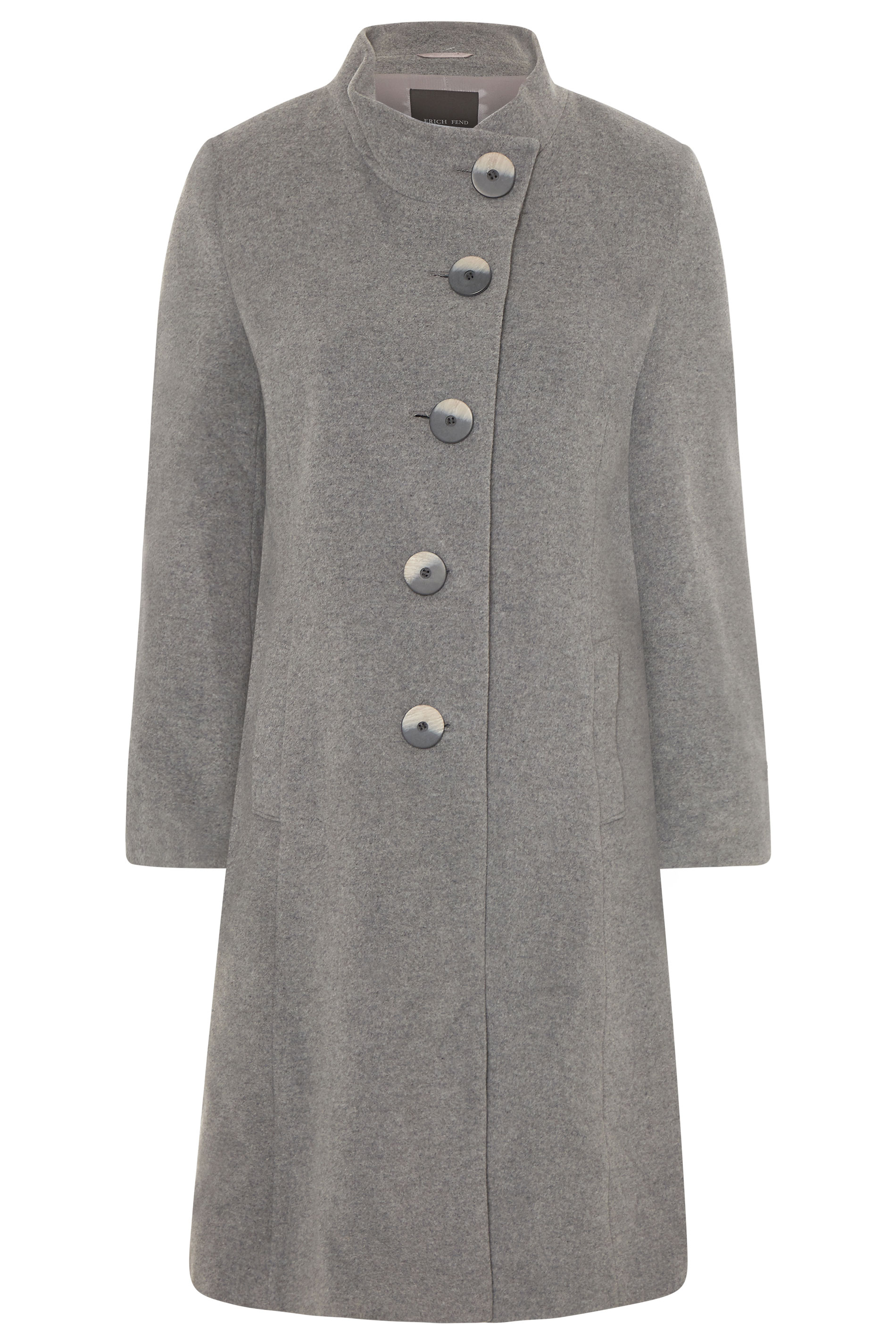 Grey Collared Longline Coat | Long Tall Sally