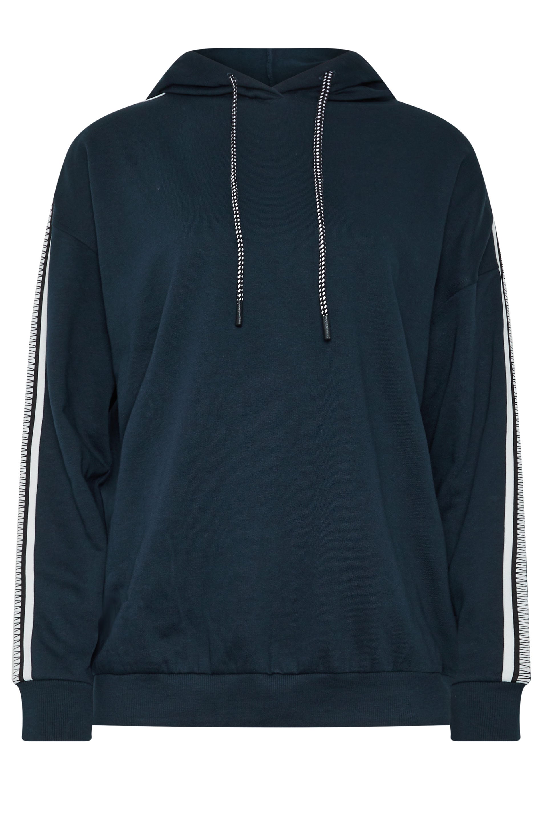 LTS Tall Women's Navy Blue Side Tape Hoodie | Long Tall Sally 5