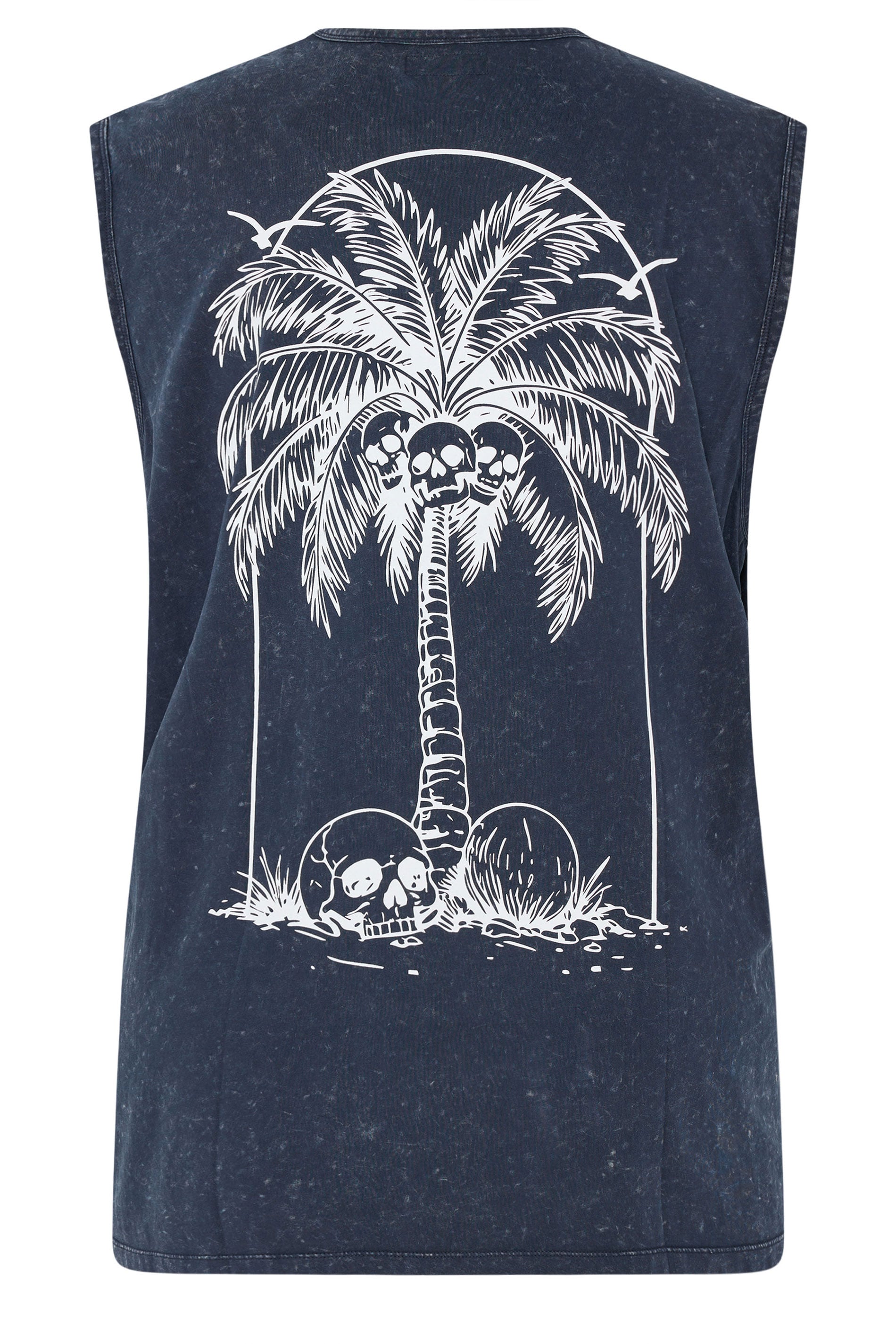 BadRhino Big & Tall Navy Blue Acid Wash Graphic Vest | BadRhino 8
