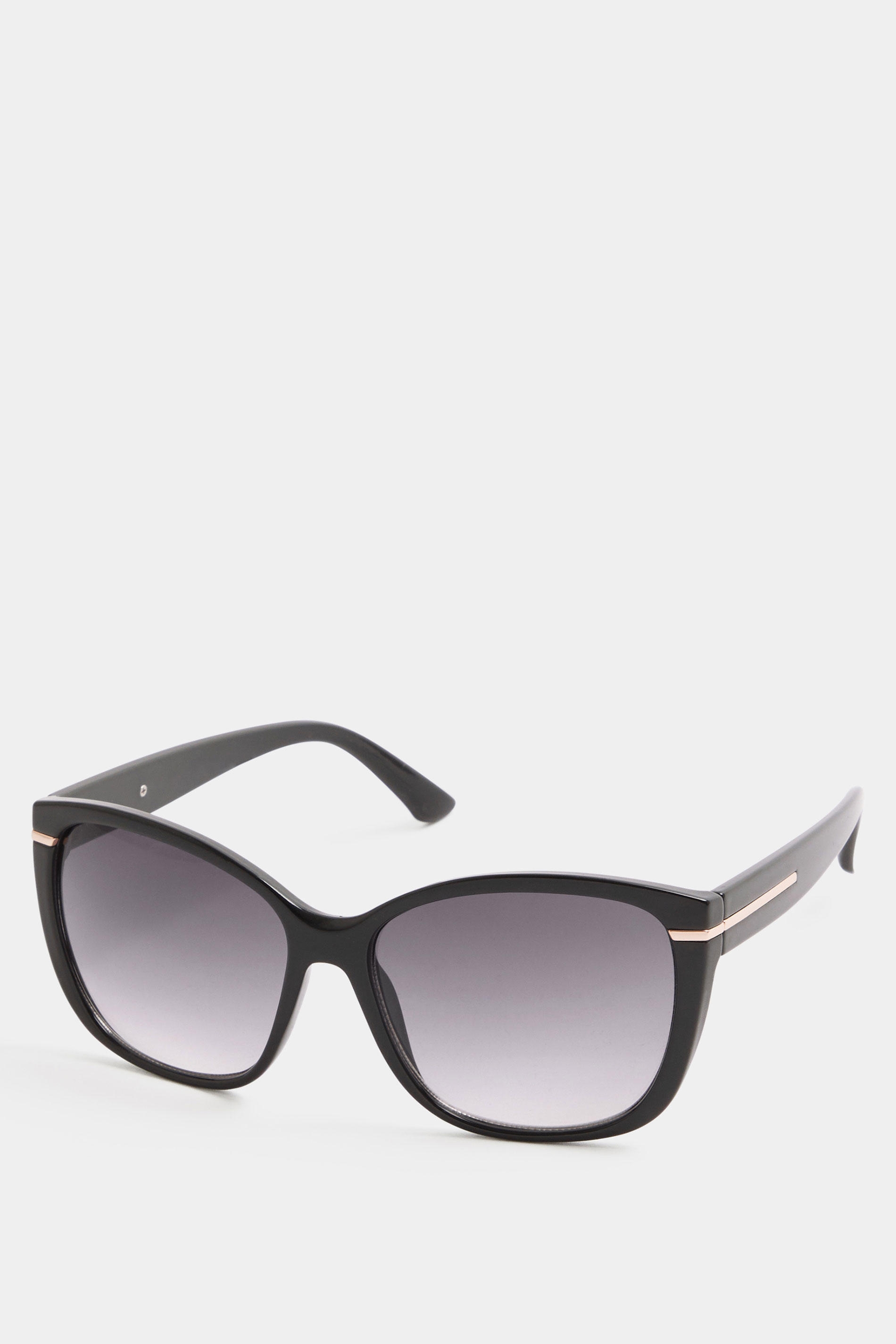 Black Metal Arm Detail Sunglasses | Yours Clothing 3