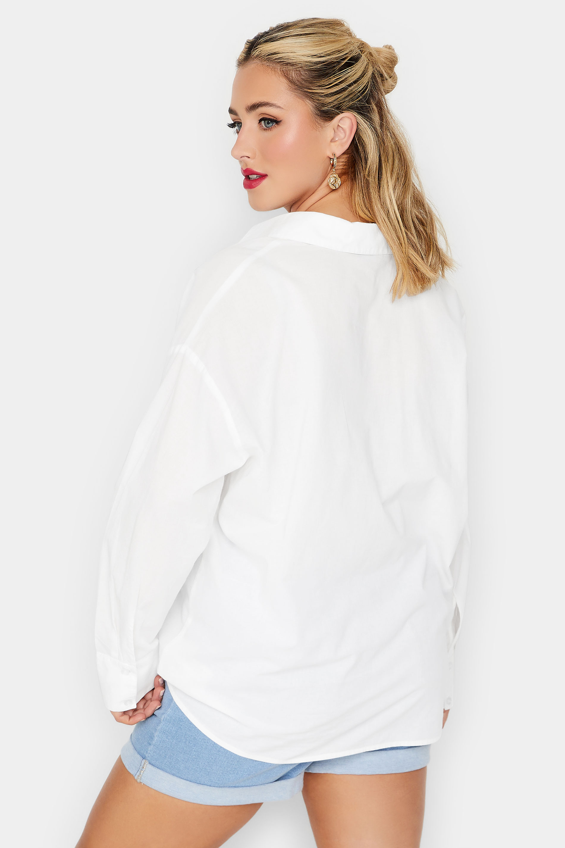 LIMITED COLLECTION Plus Size White Tie Hem Shirt | Yours Clothing 3