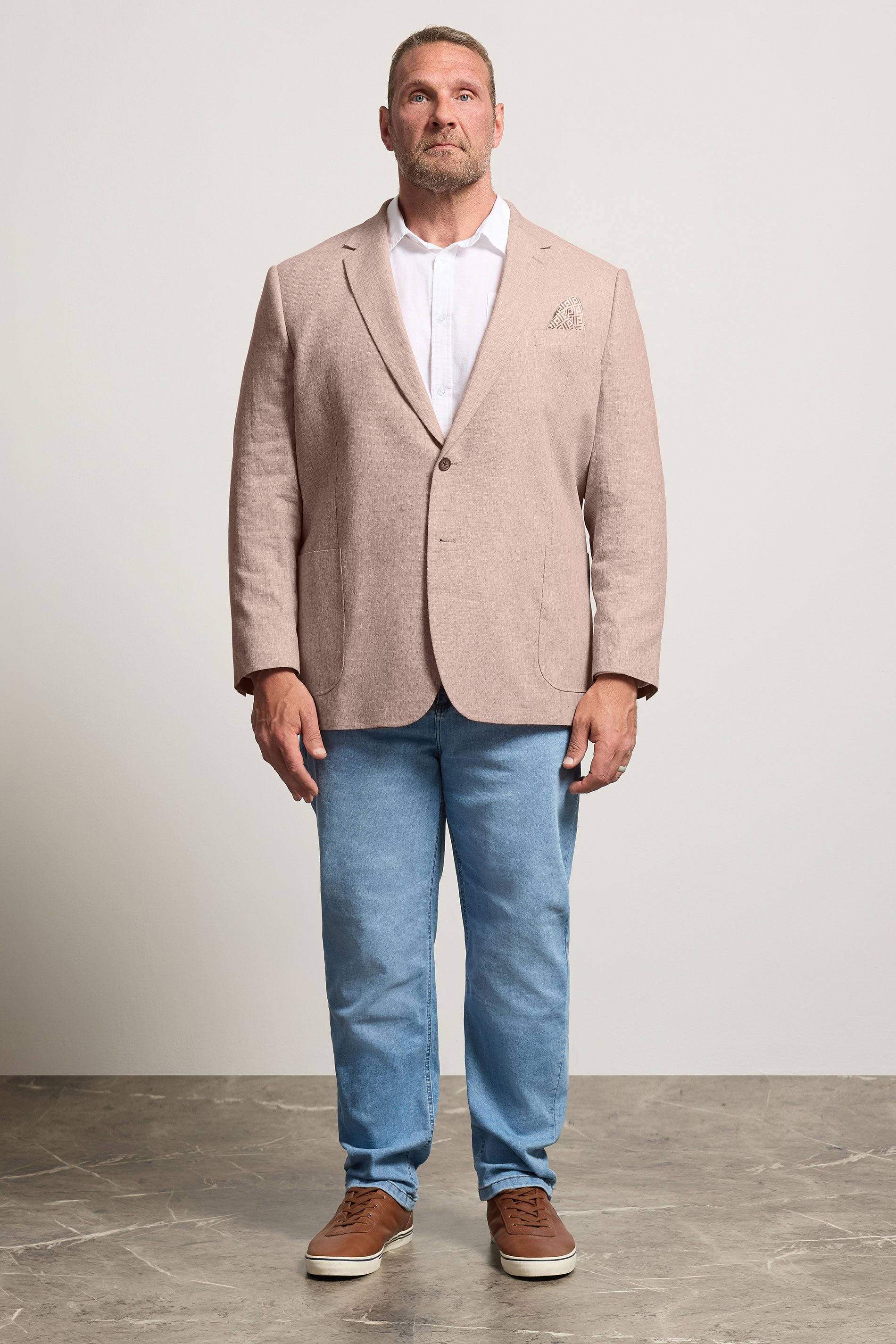BadRhino Tailoring Big & Tall Rust Orange Linen Blazer | BadRhino 2