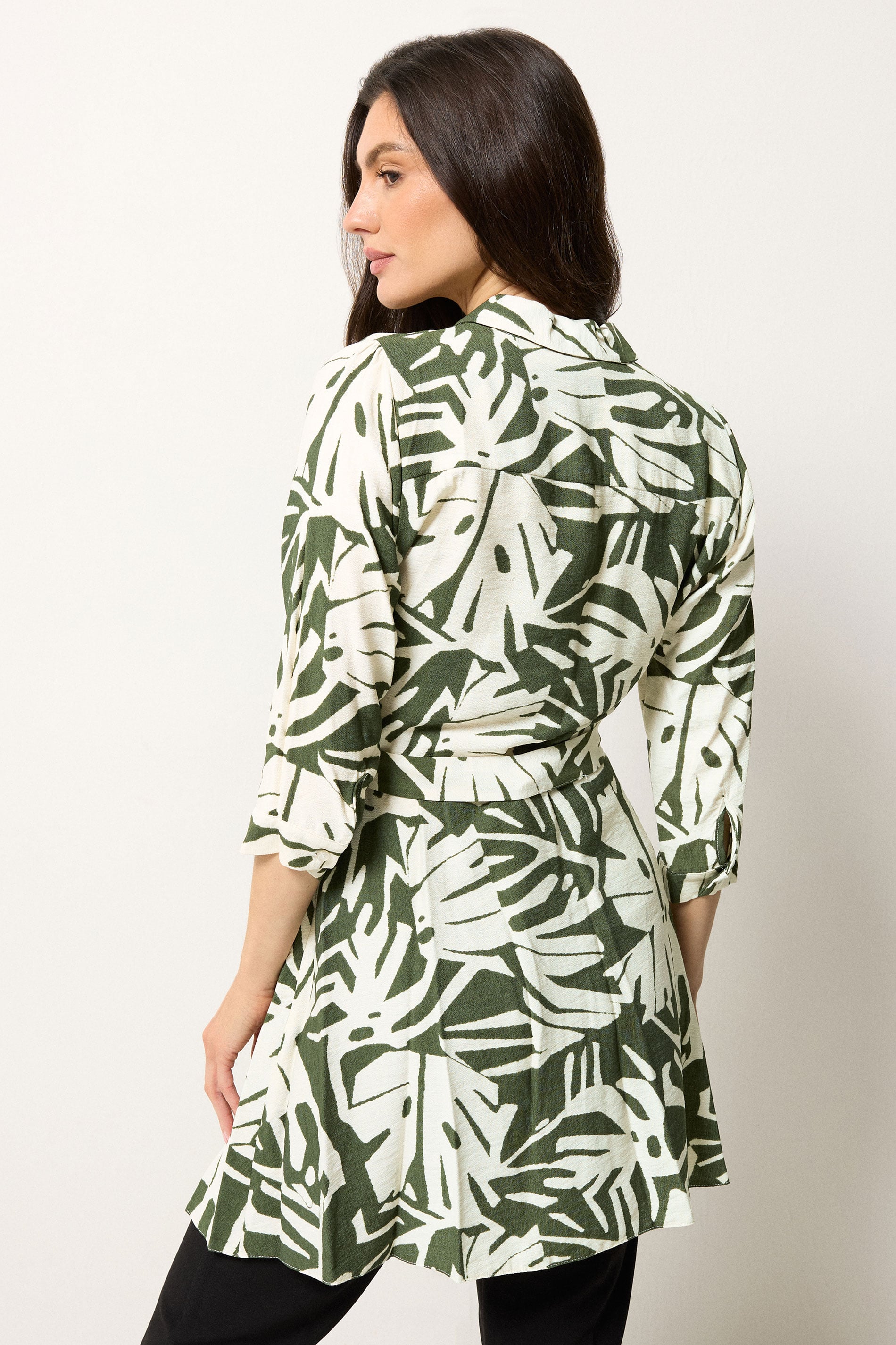 M&Co Green Leaf Print Tunic Shirt | M&Co 2