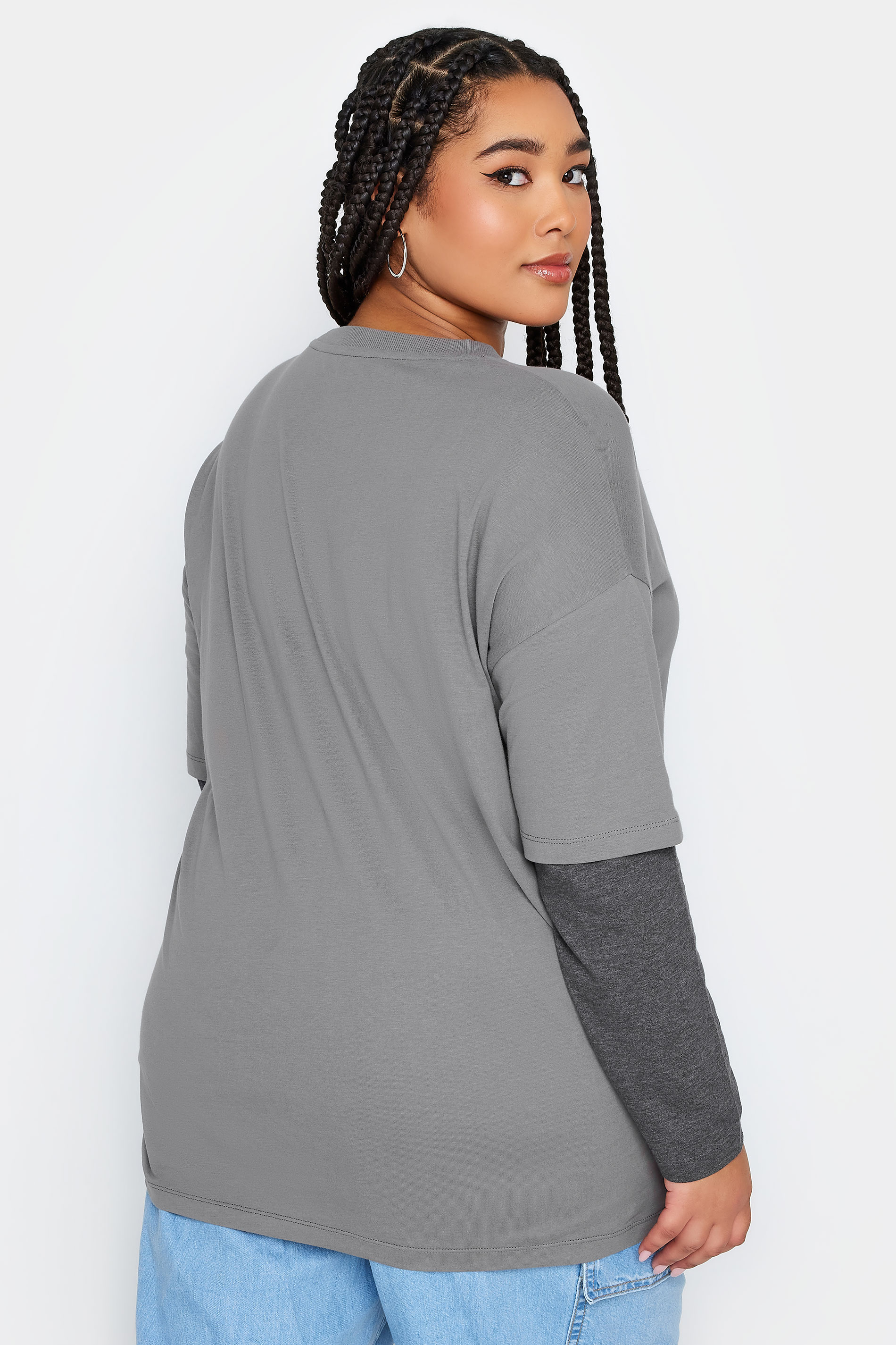 YOURS Plus Size Grey 2 In 1 Flame Heart Print Top 3