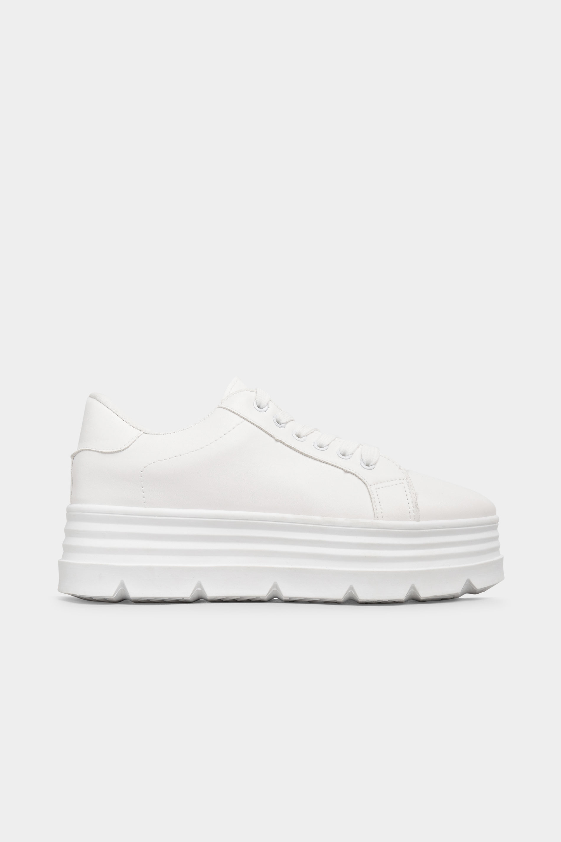 LIMITED COLLECTION White Platform Chunky Trainers In Regular Fit | Yours Clothing