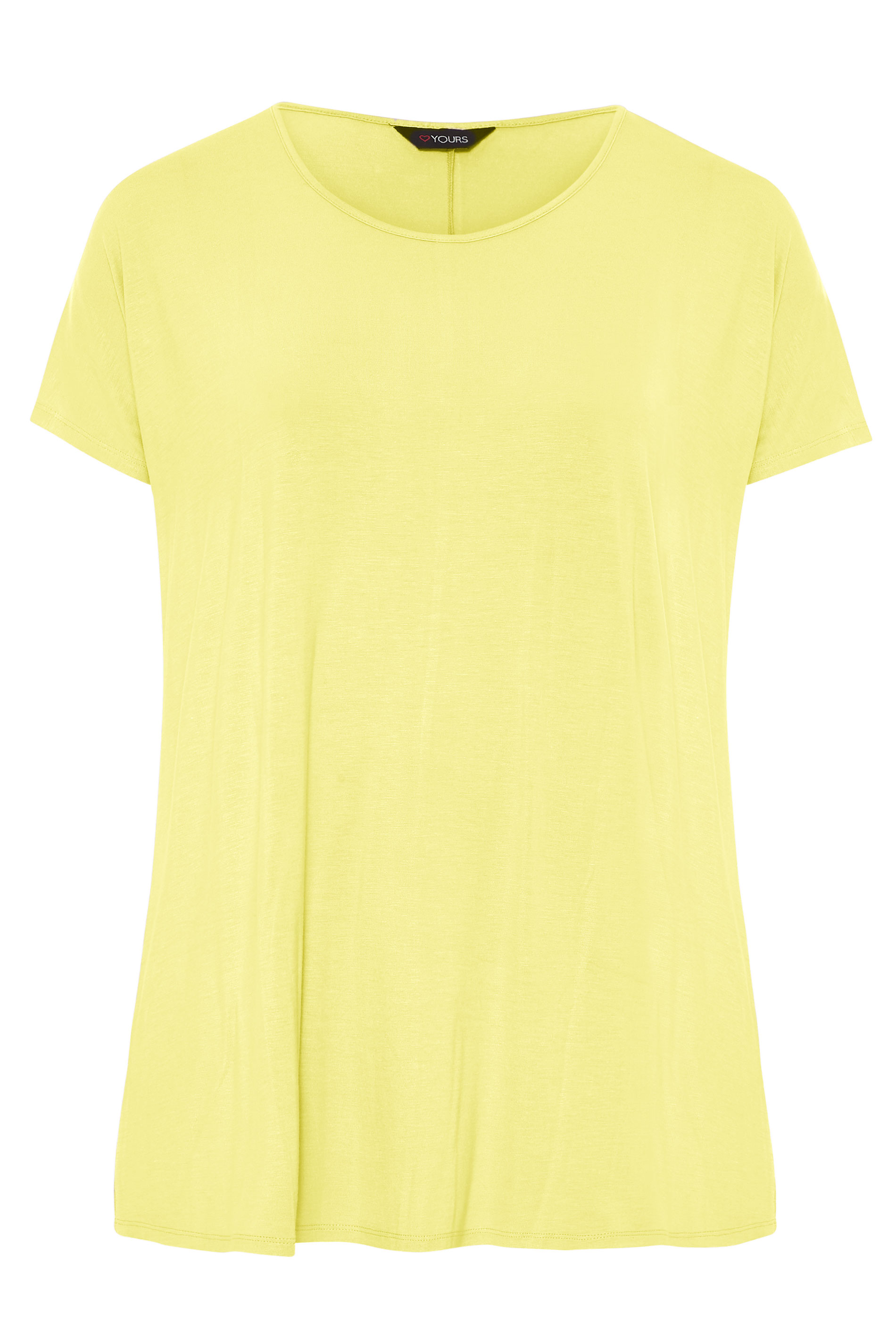 Lemon Yellow Grown on Sleeve T-Shirt | Yours Clothing
