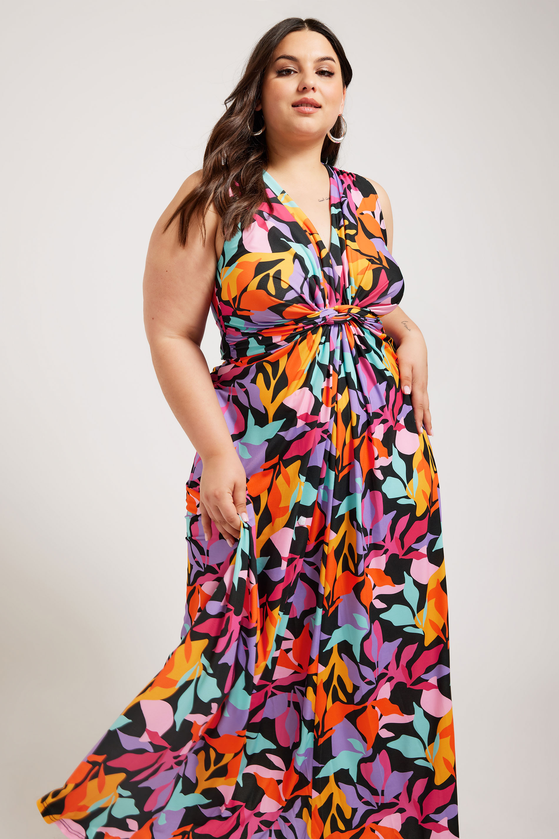 YOURS LONDON Plus Size Black Abstract Print Maxi Dress | Yours Clothing 1