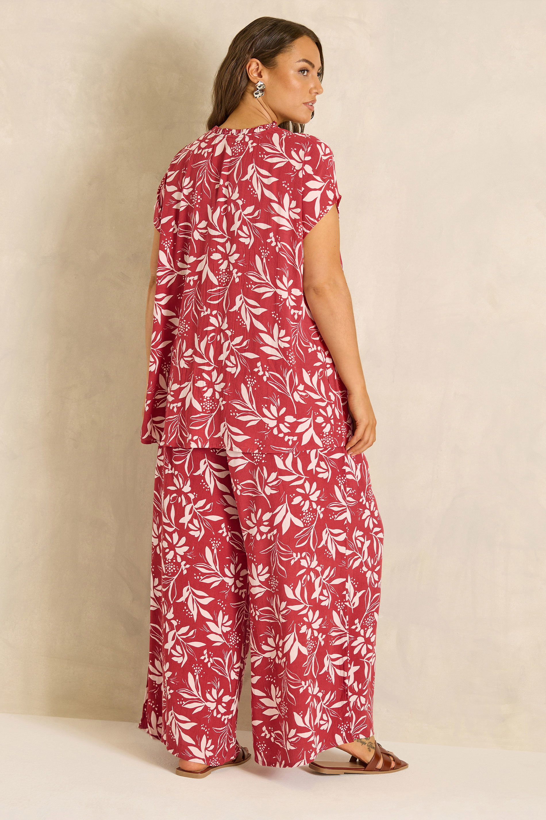 EVANS Plus Size Set Orange Leaf Print | Evans 4