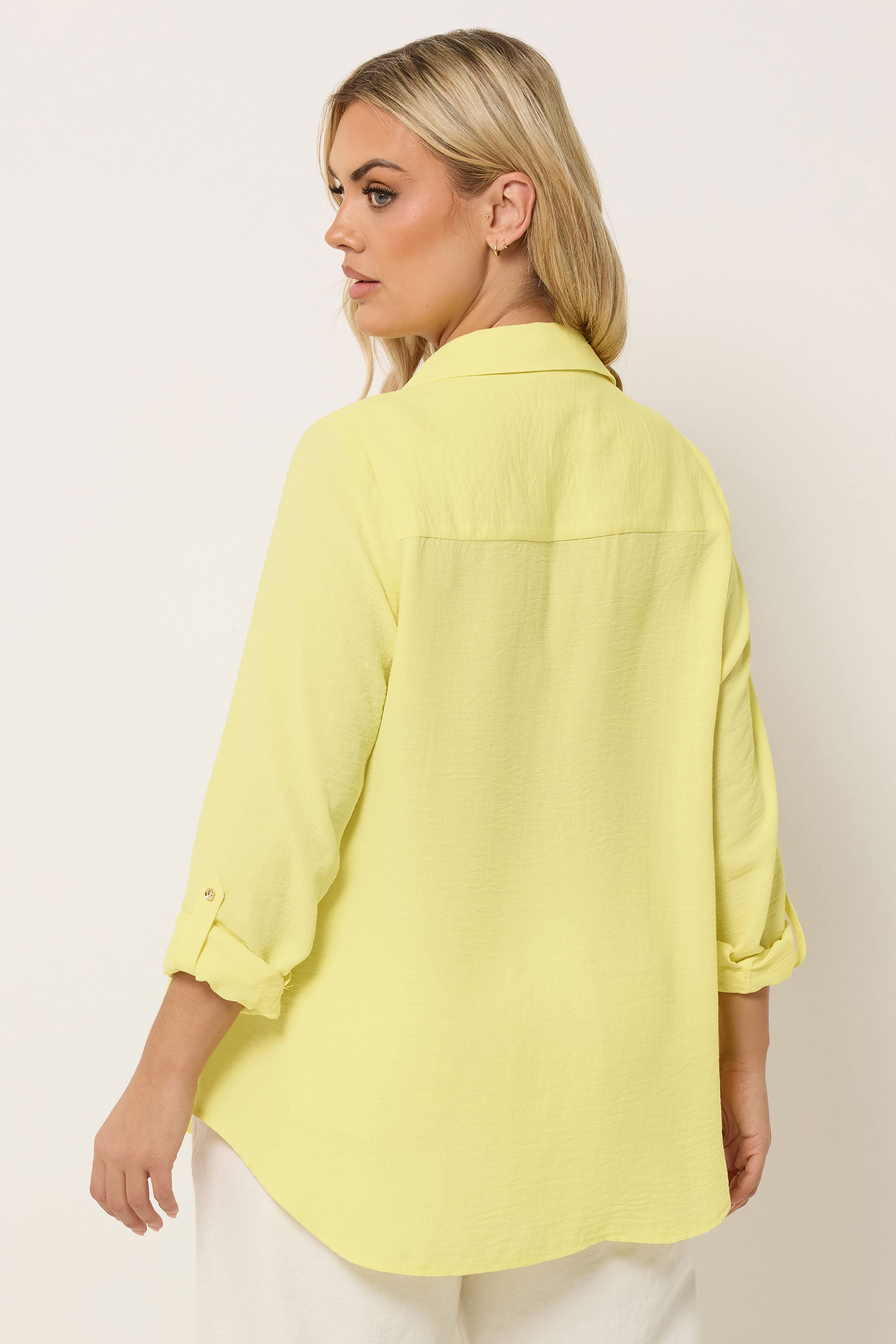 YOURS Plus Size Yellow Button Through Blouse | Yours Clothing 2