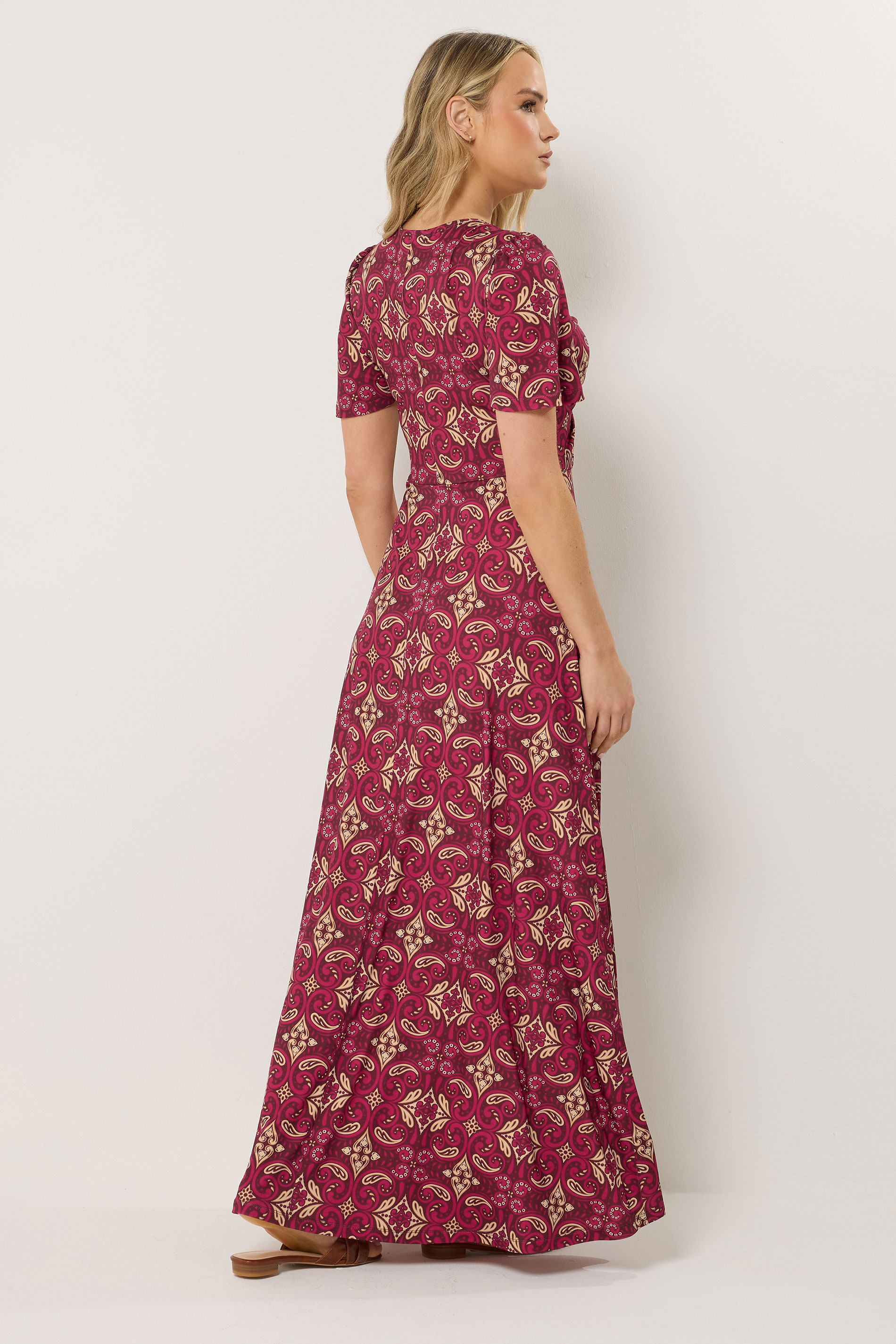 LTS Tall Women's Red Tile Print Twist Front Maxi Dress | Long Tall Sally 4