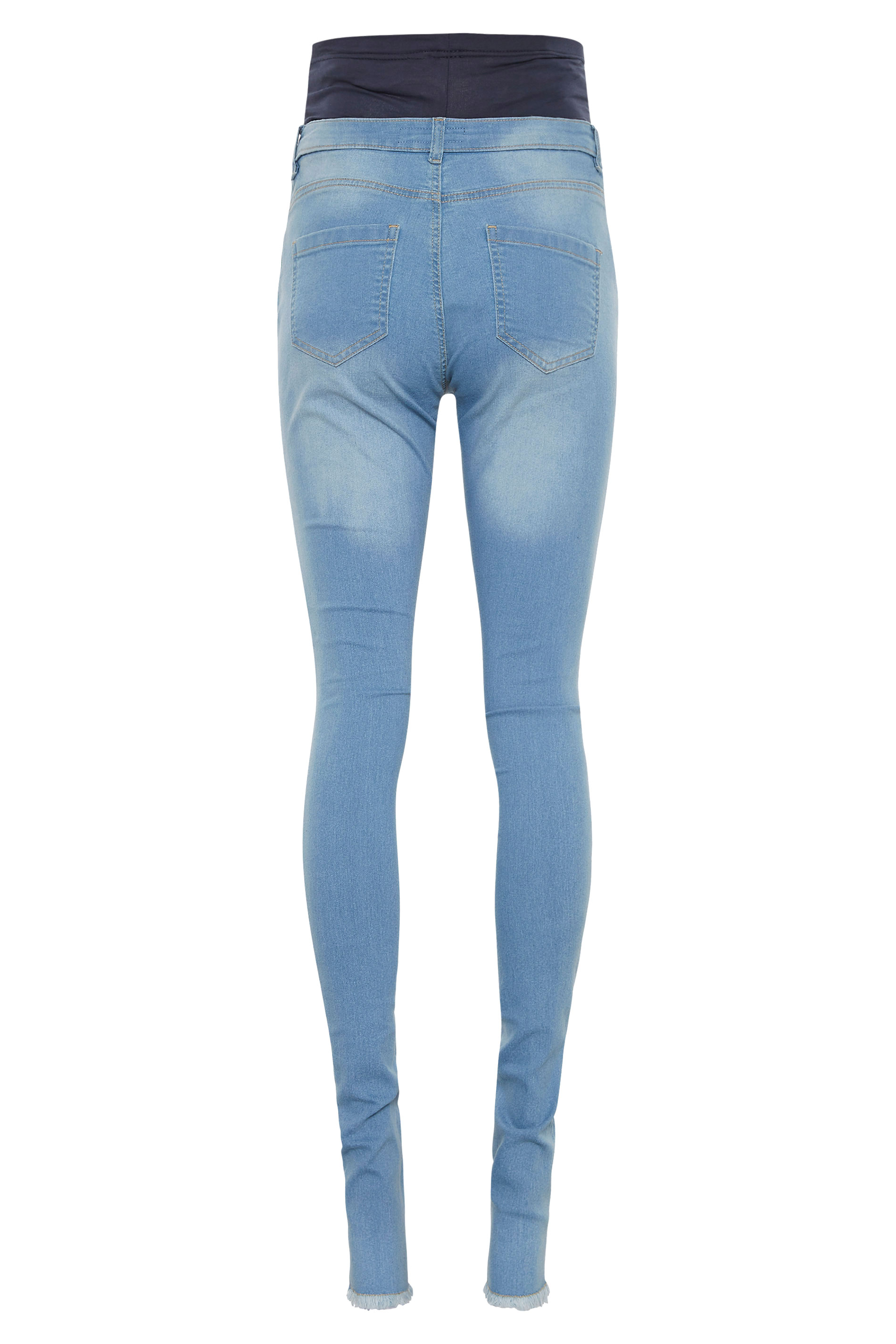 Tall Women's LTS Maternity Blue Distressed Skinny Jeans | Long Tall Sally 3
