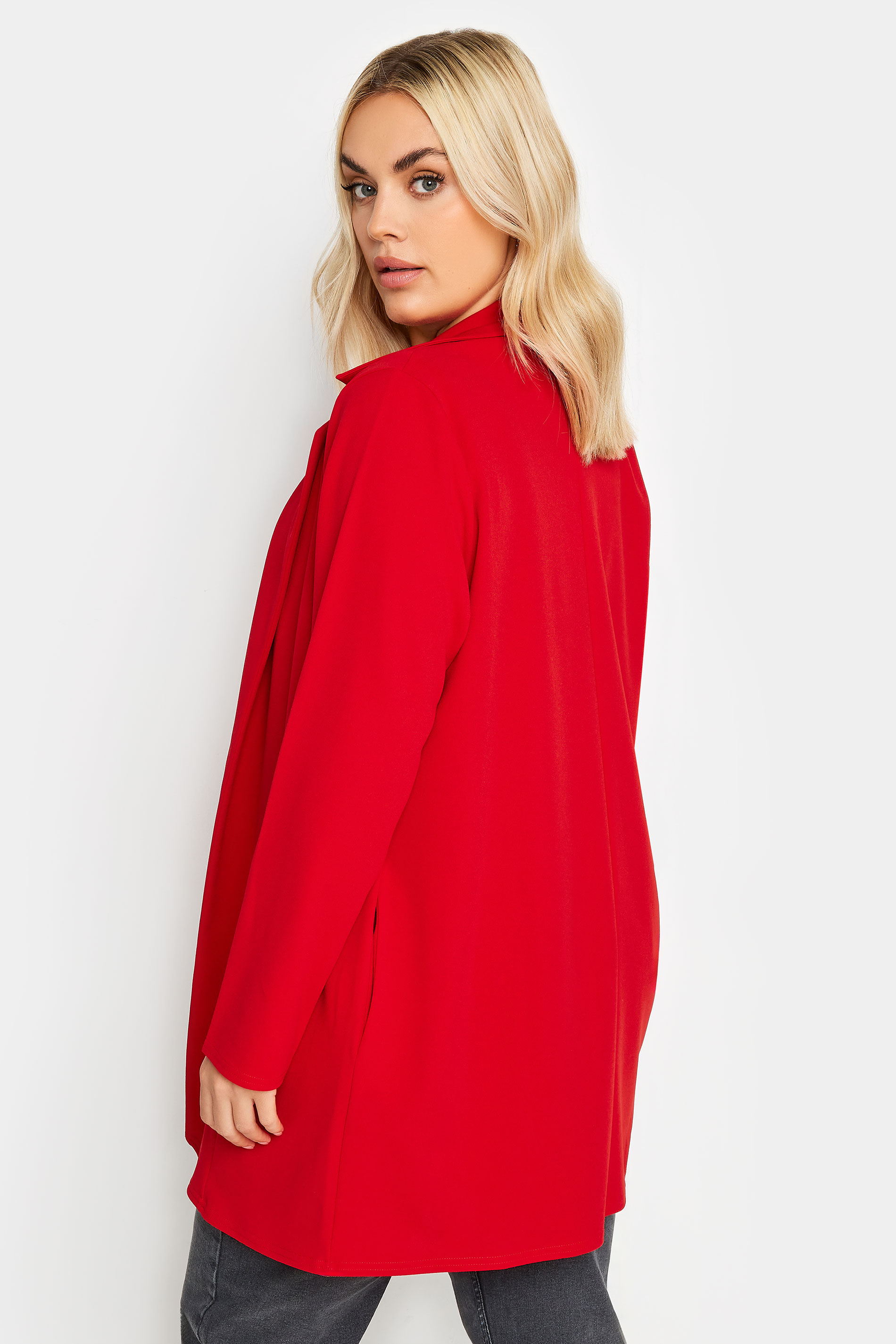 YOURS Plus Size Red Pocket Blazer | Yours Clothing 3