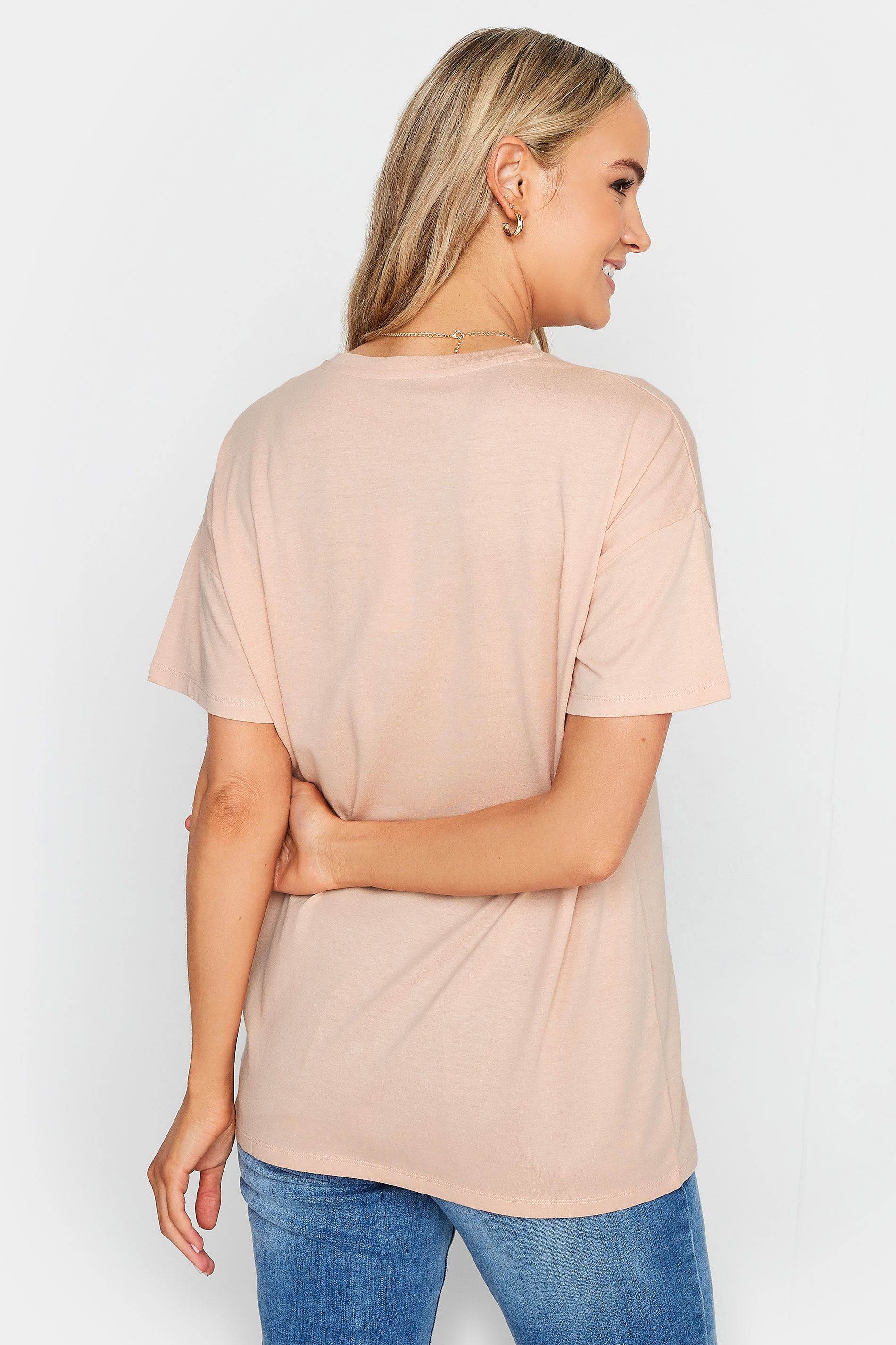 LTS Tall Blush Pink Utility Pocket Cotton T-Shirt | Long Tall Sally 3