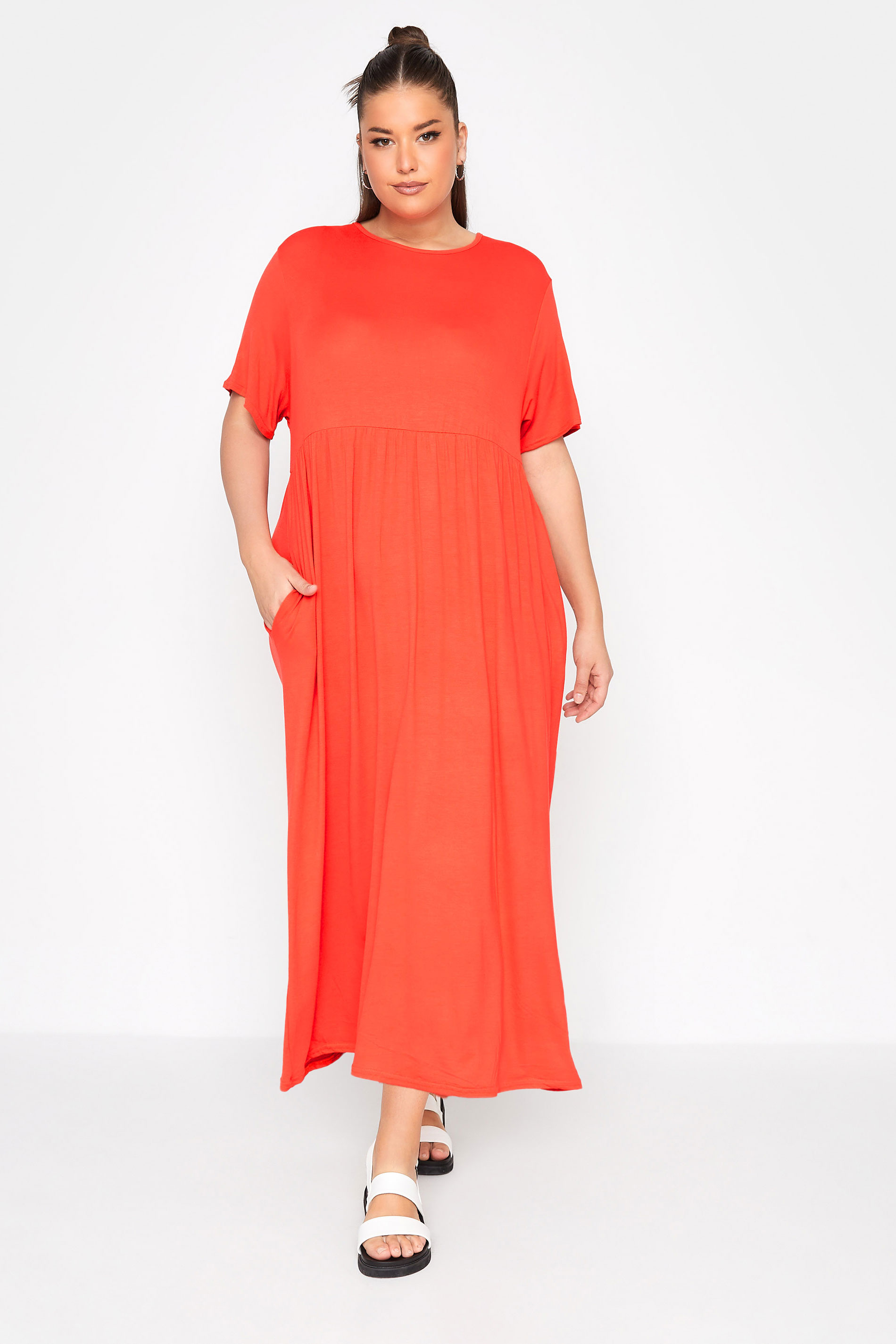 LIMITED COLLECTION Plus Size Orange Throw On Maxi Dress | Yours Clothing 1