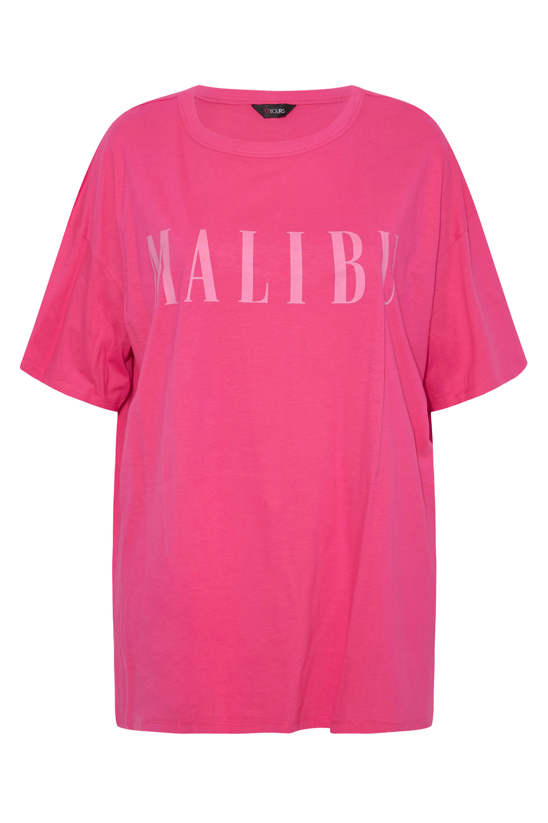 Grande taille  Tops Grande taille  Tops à Slogans | Tunique Rose Flashy 'Malibu' - XF58014