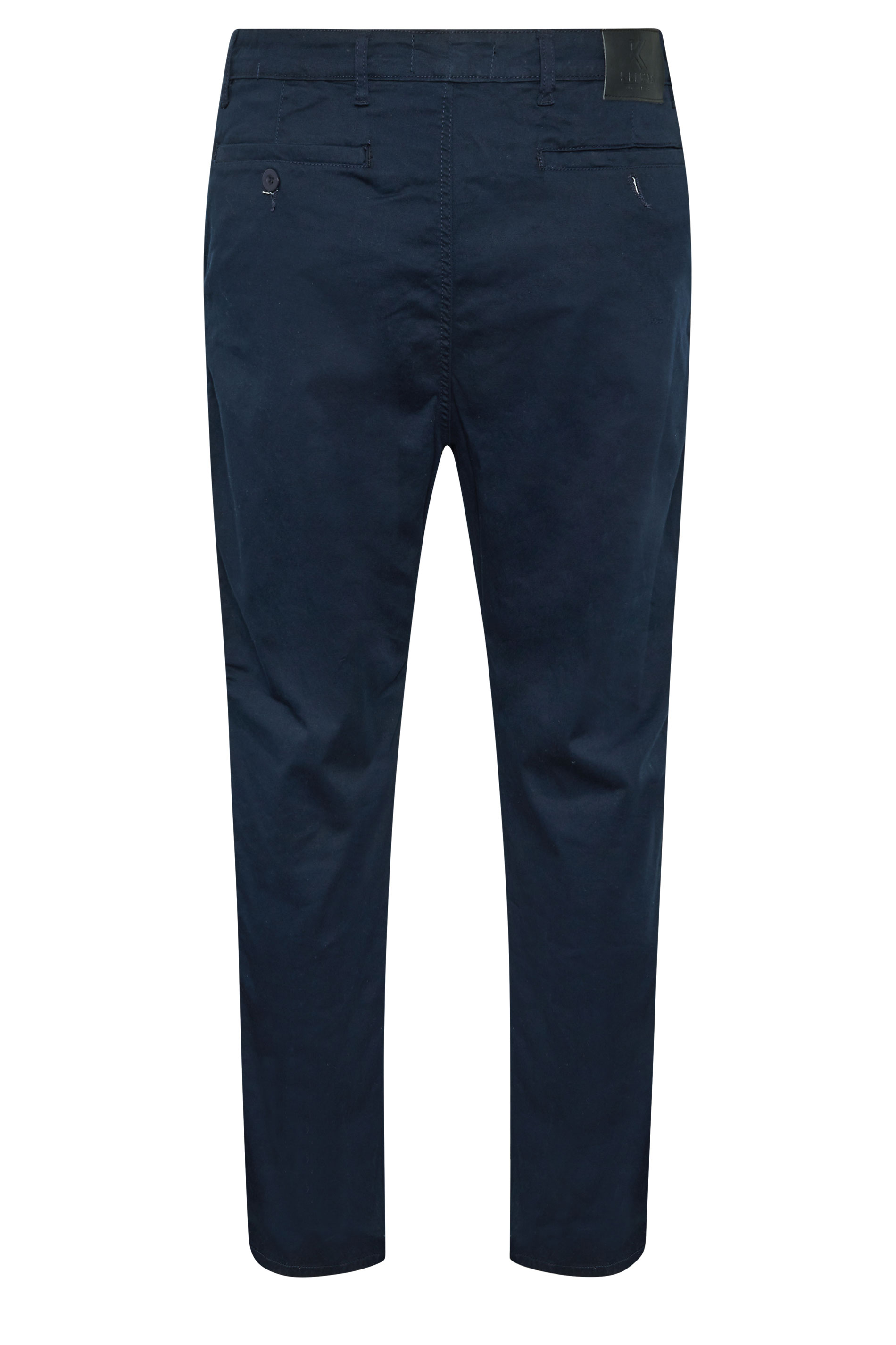 KAM Big & Tall Navy Blue Chino Trousers | BadRhino 4