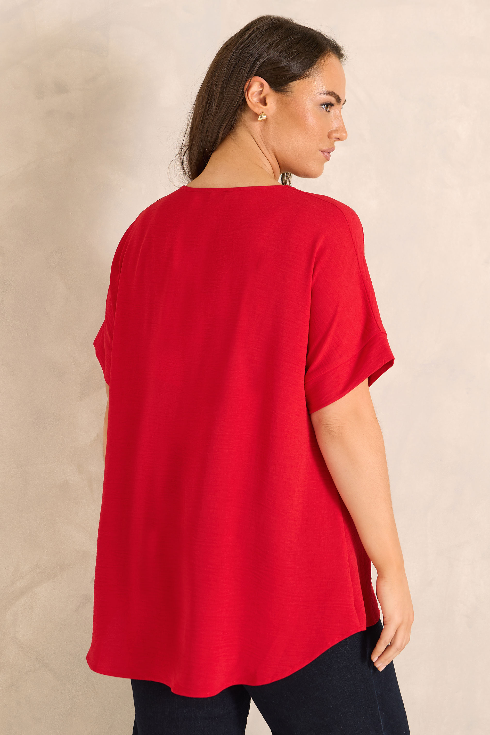 EVANS Plus Size Red Pleat Front Blouse | Evans  2