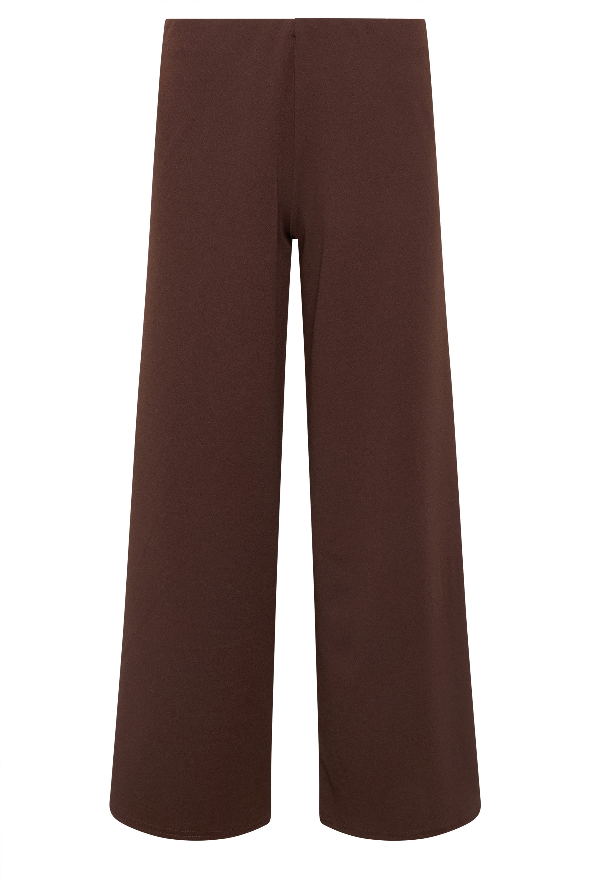 PixieGirl Petite Women's Chocolate Brown Scuba Wide Leg Trousers | PixieGirl 5