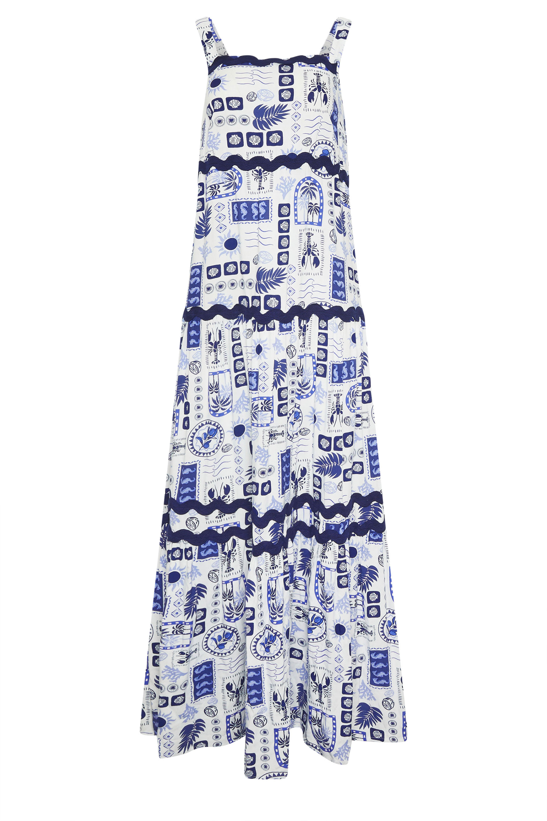 LTS Tall Women's Blue Postcard Print Maxi Dress | Long Tall Sally 6