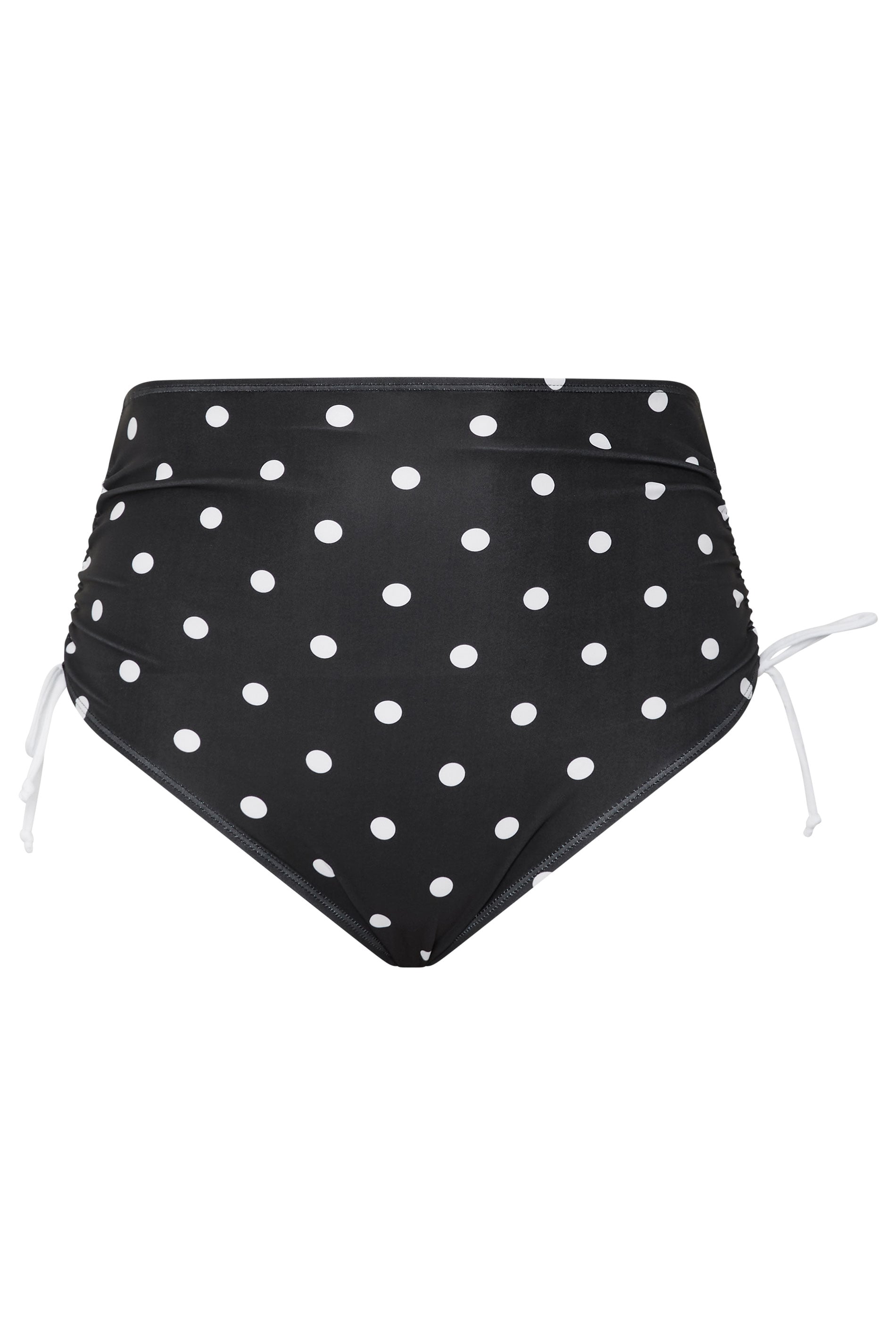 YOURS Plus Size Black Super High Waisted Polka Dot Bikini Briefs | Yours Clothing 5