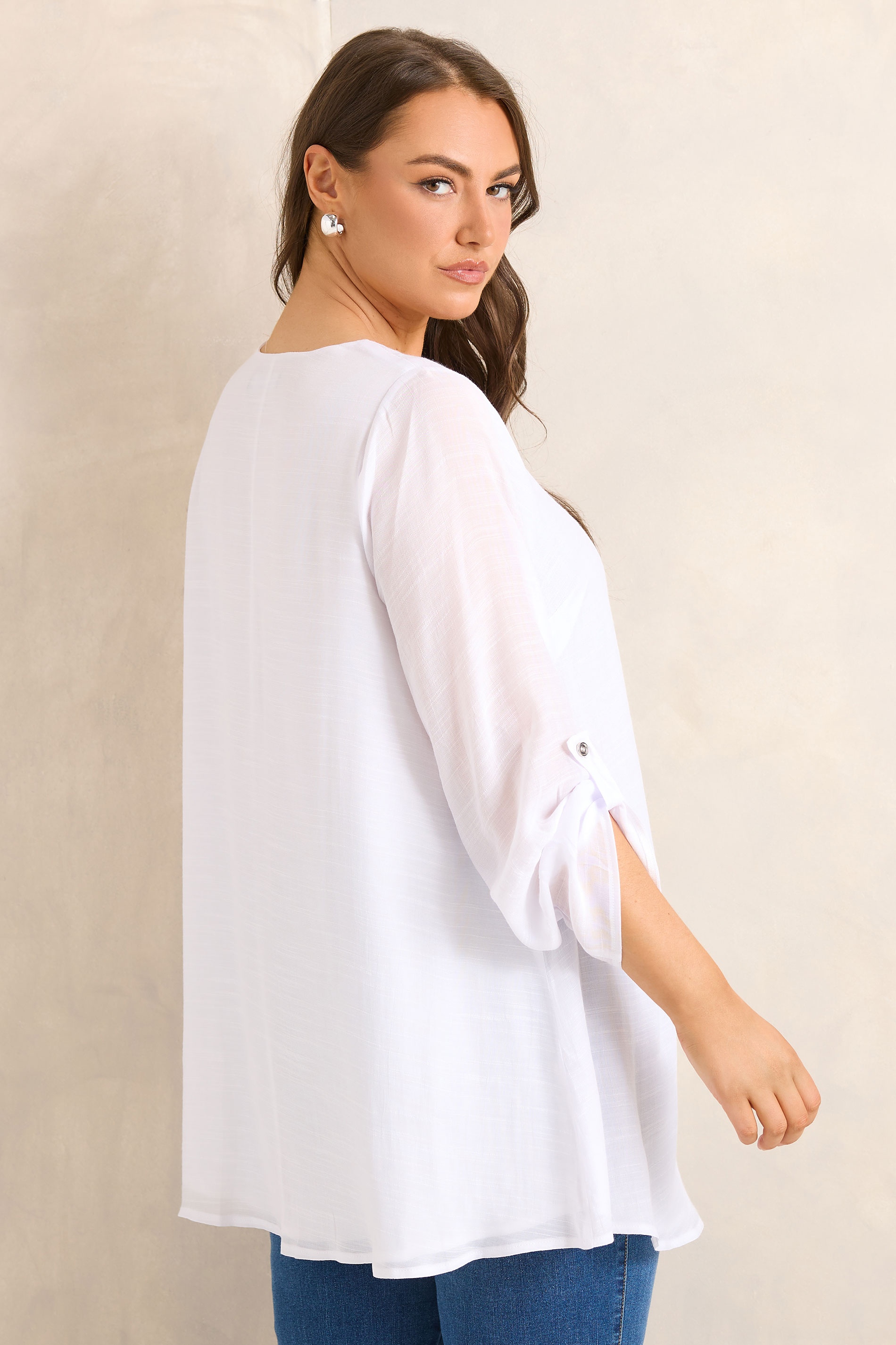 EVANS Plus Size White Double Layer Blouse | Evans 2