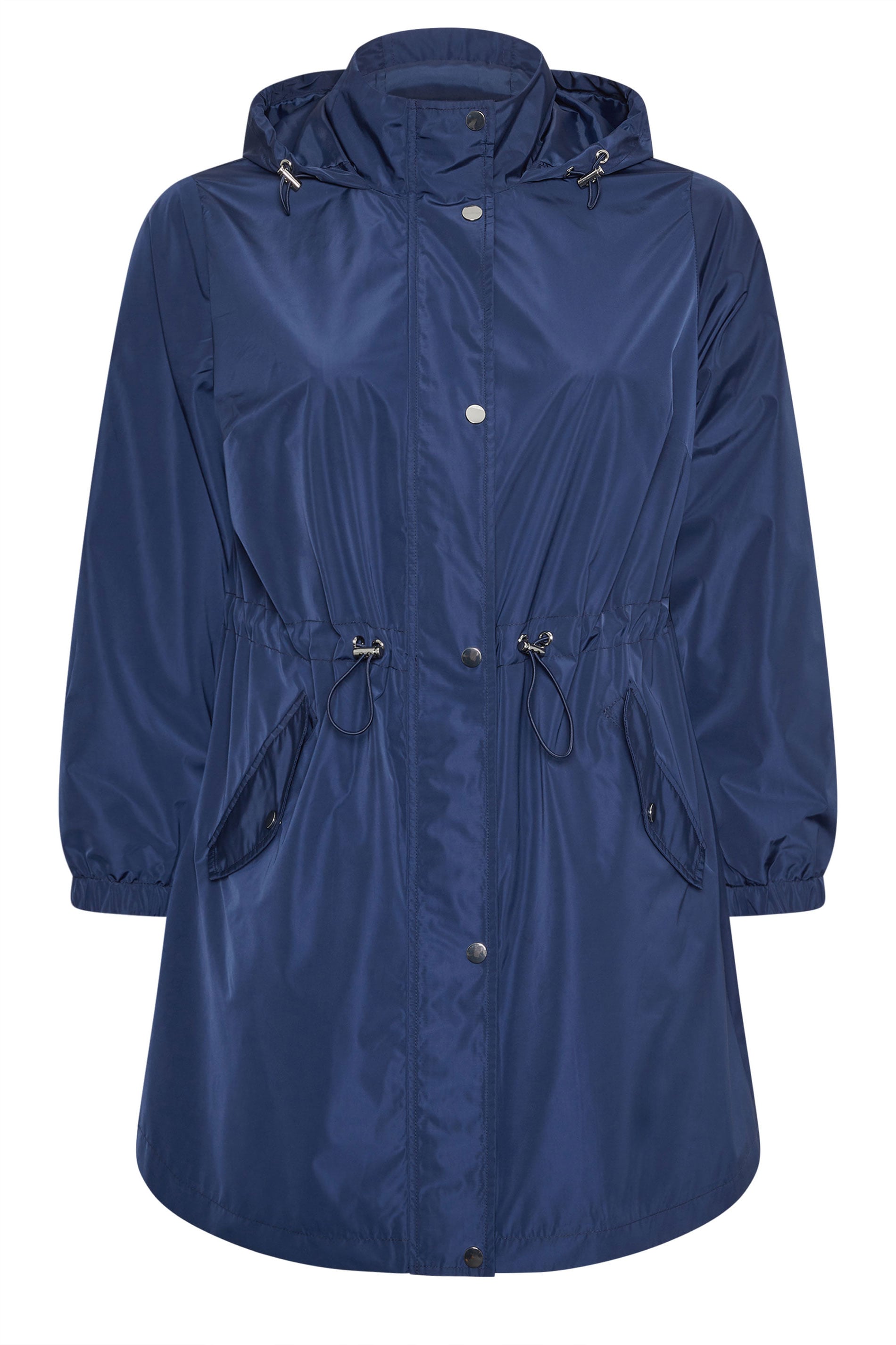 EVANS Plus Size Navy Blue Lightweight Rain Jacket | Evans 7