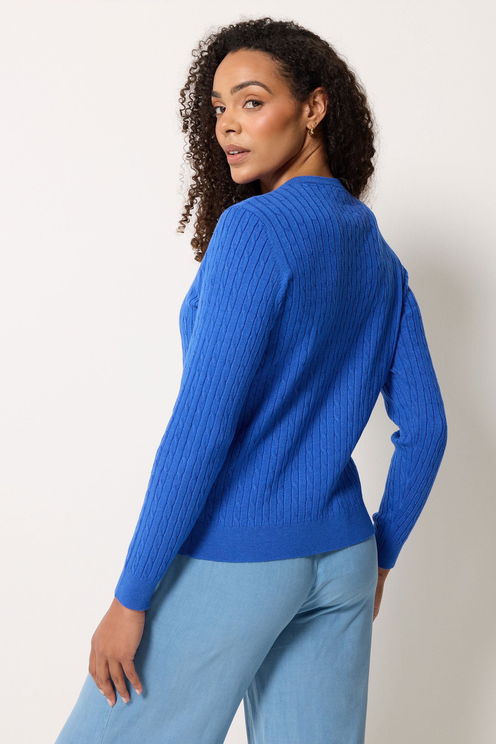 M&Co Blue Cable Knit Jumper | M&Co 2