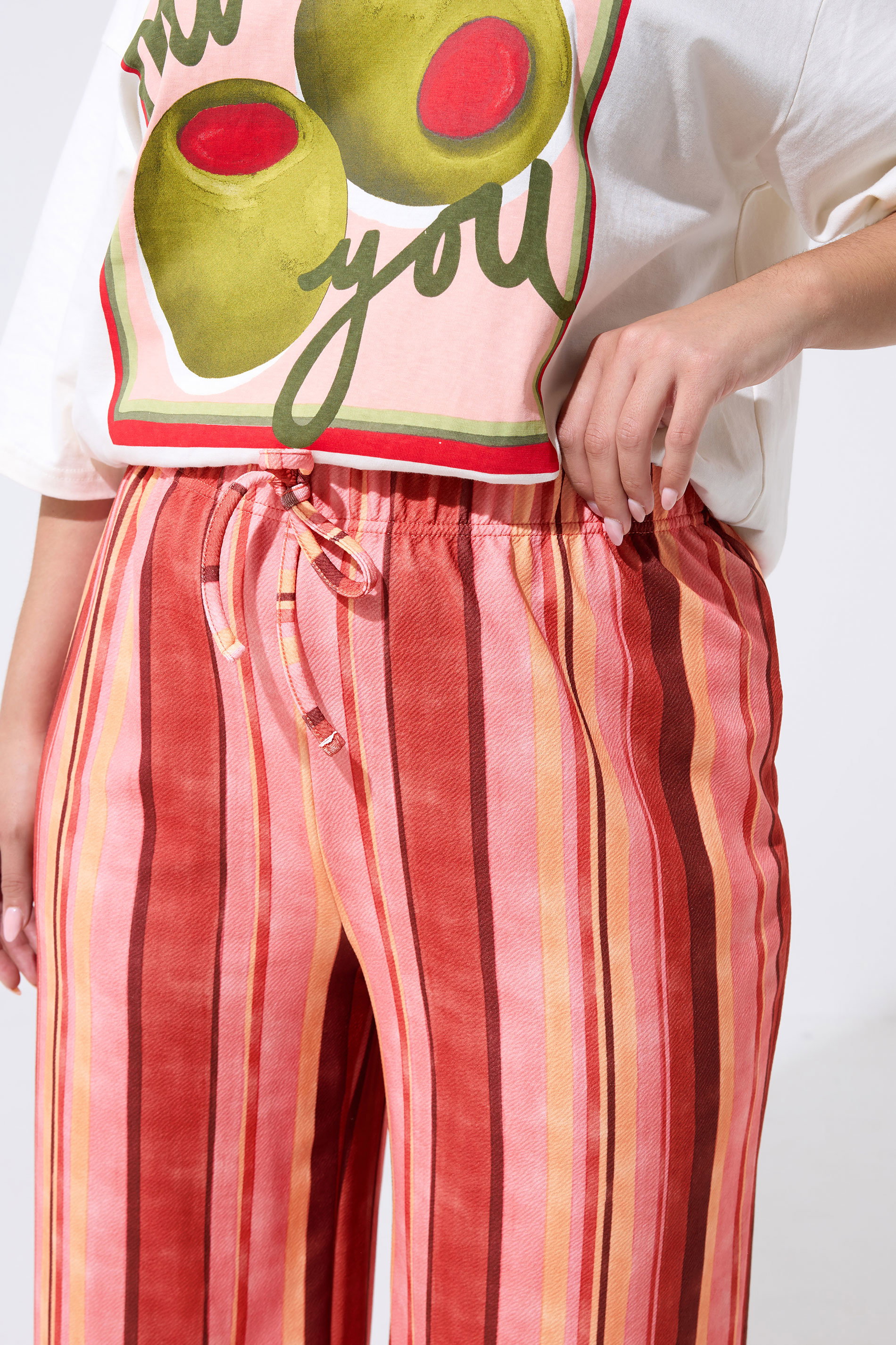 LIMITED COLLECTION Plus Size Red Striped Wide Leg Trousers | Yours Clothing 4