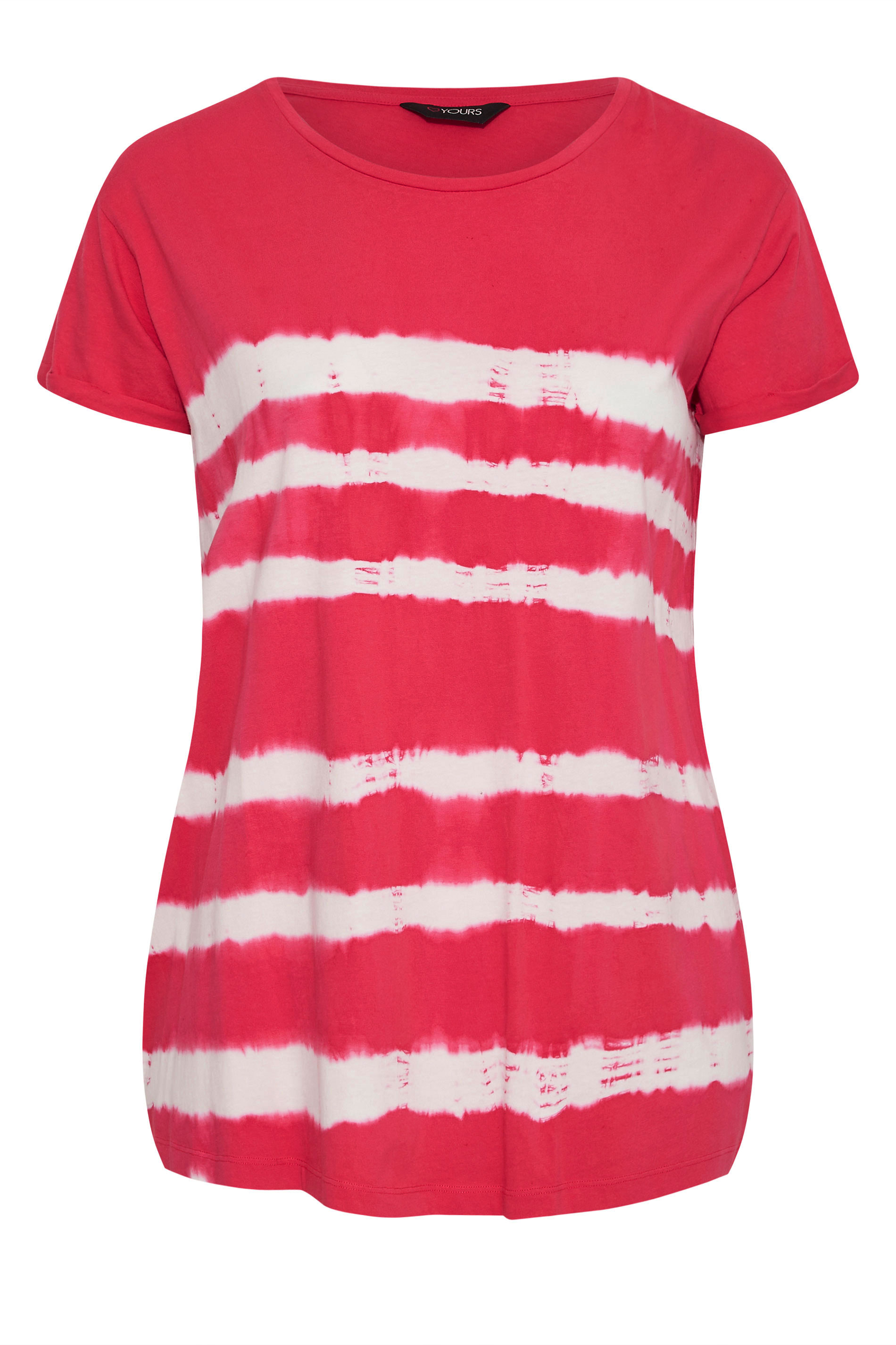 Grande taille  Tops Grande taille  Tops Jersey | YOURS FOR GOOD - T-Shirt Rose Manches Courtes Tie & Dye - OY04627