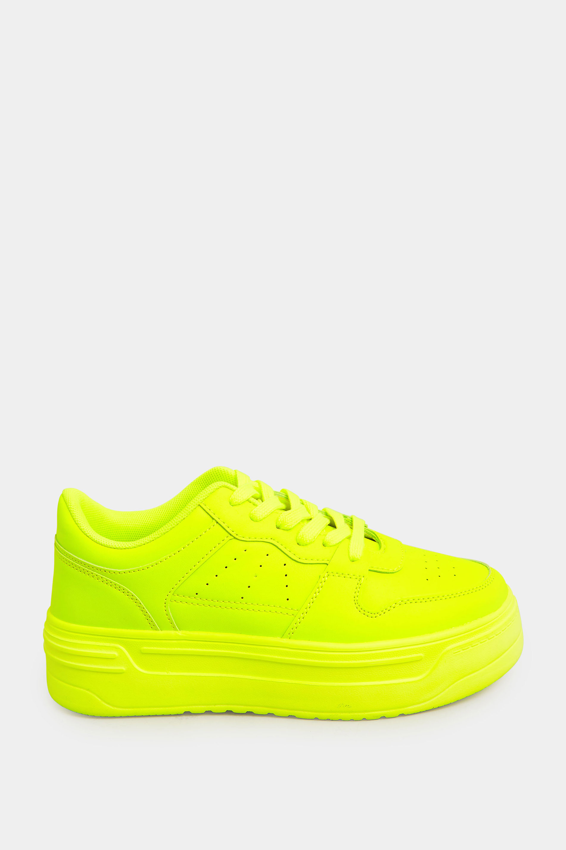 Neon Green Chunky Trainers In Extra Wide EEE Fit | Yours Clothing 3