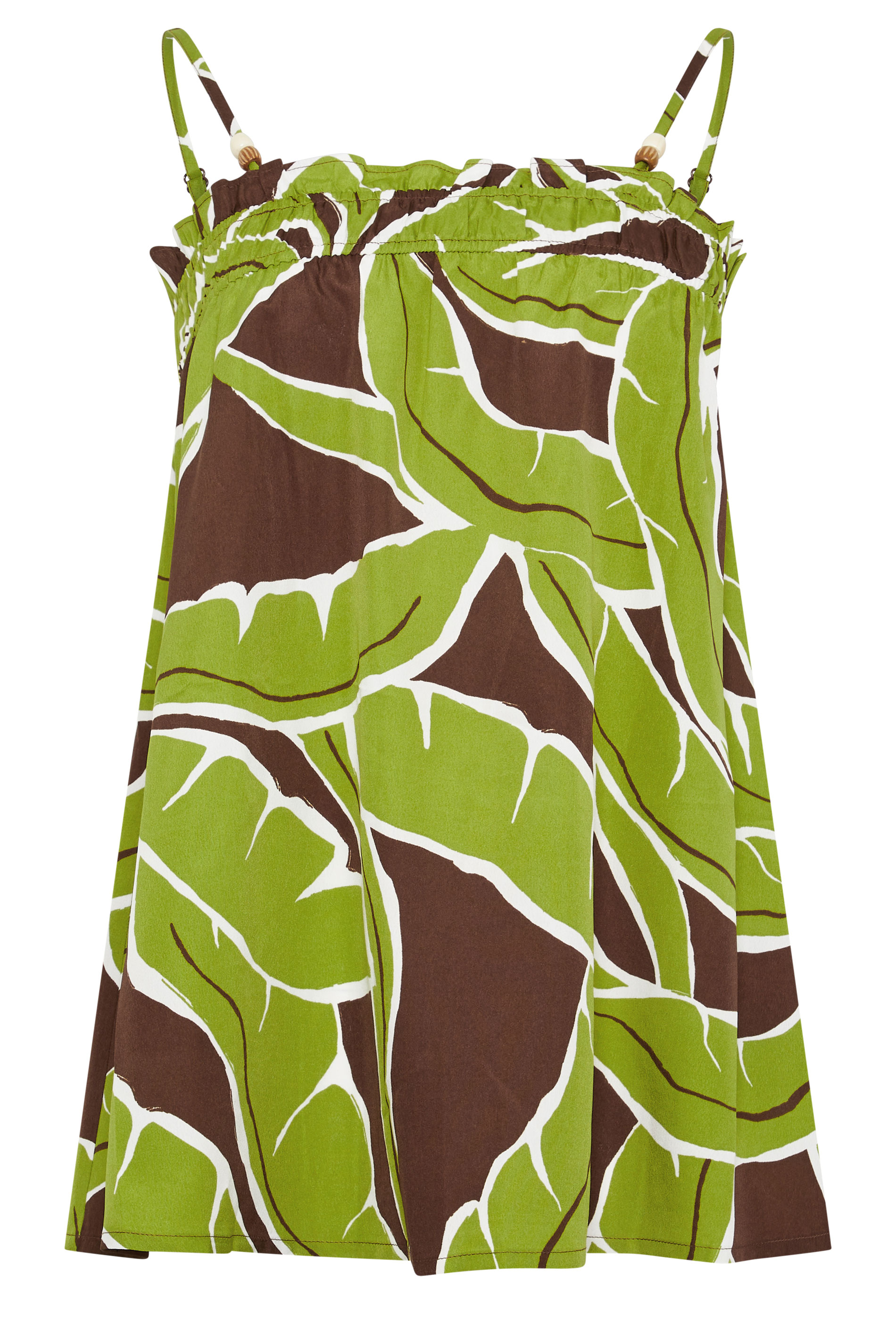 LTS Tall Women's Green Palm Print Beaded Cami Top | Long Tall Sally 5