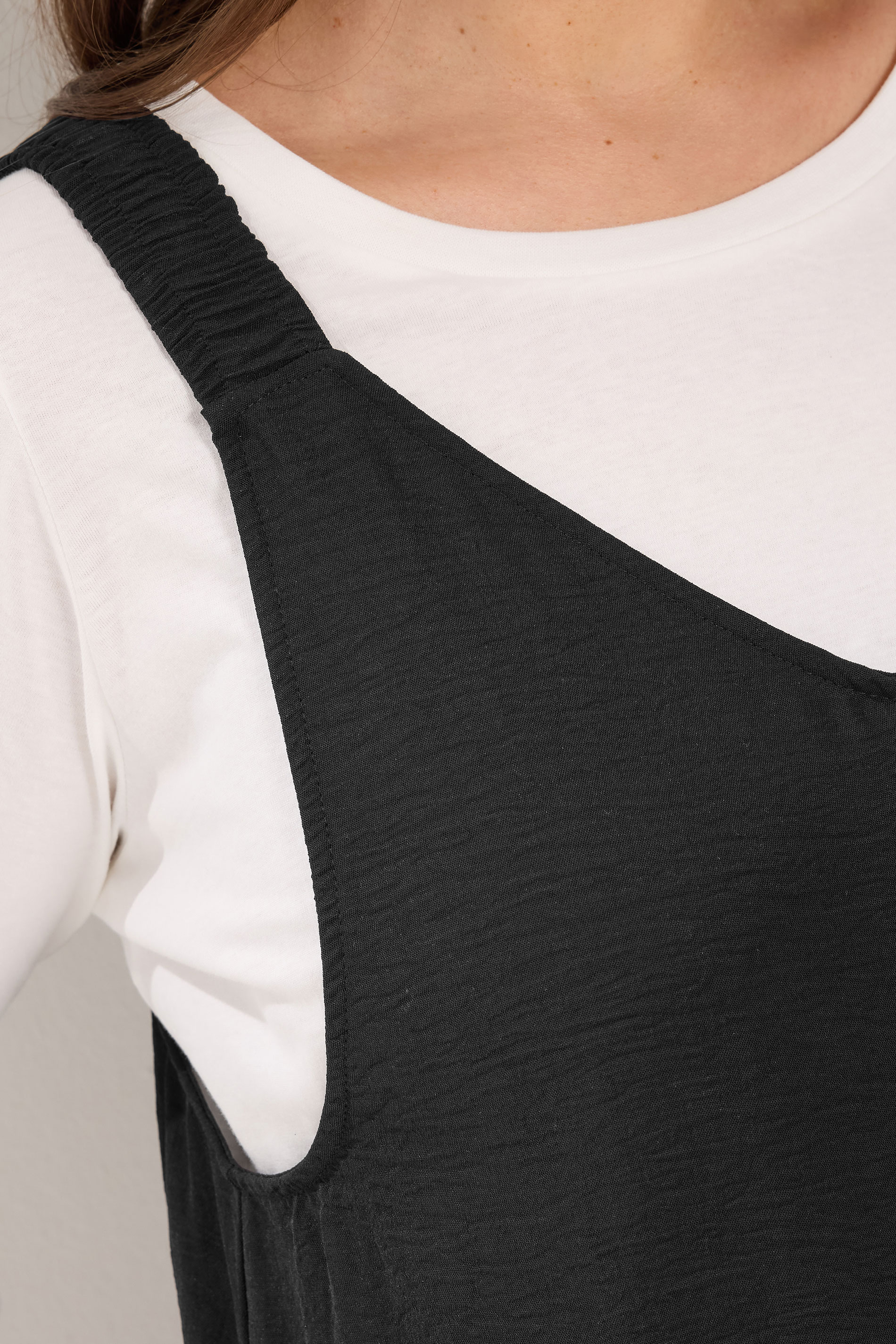YOURS Plus Size Black Loose Fit Dungarees | Yours Clothing 4