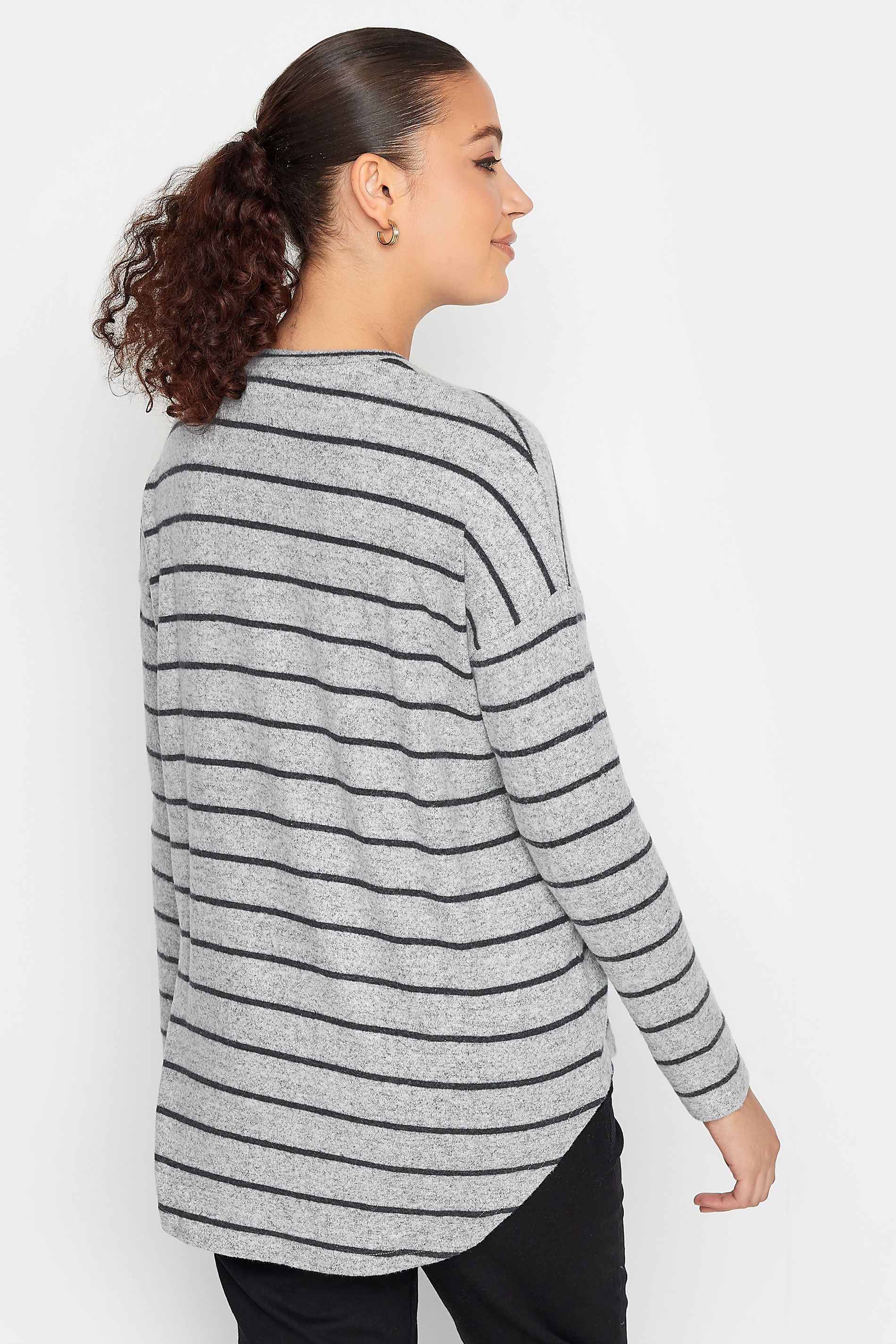LTS Tall Women's Grey Stripe Soft Touch Top | Long Tall Sally 3