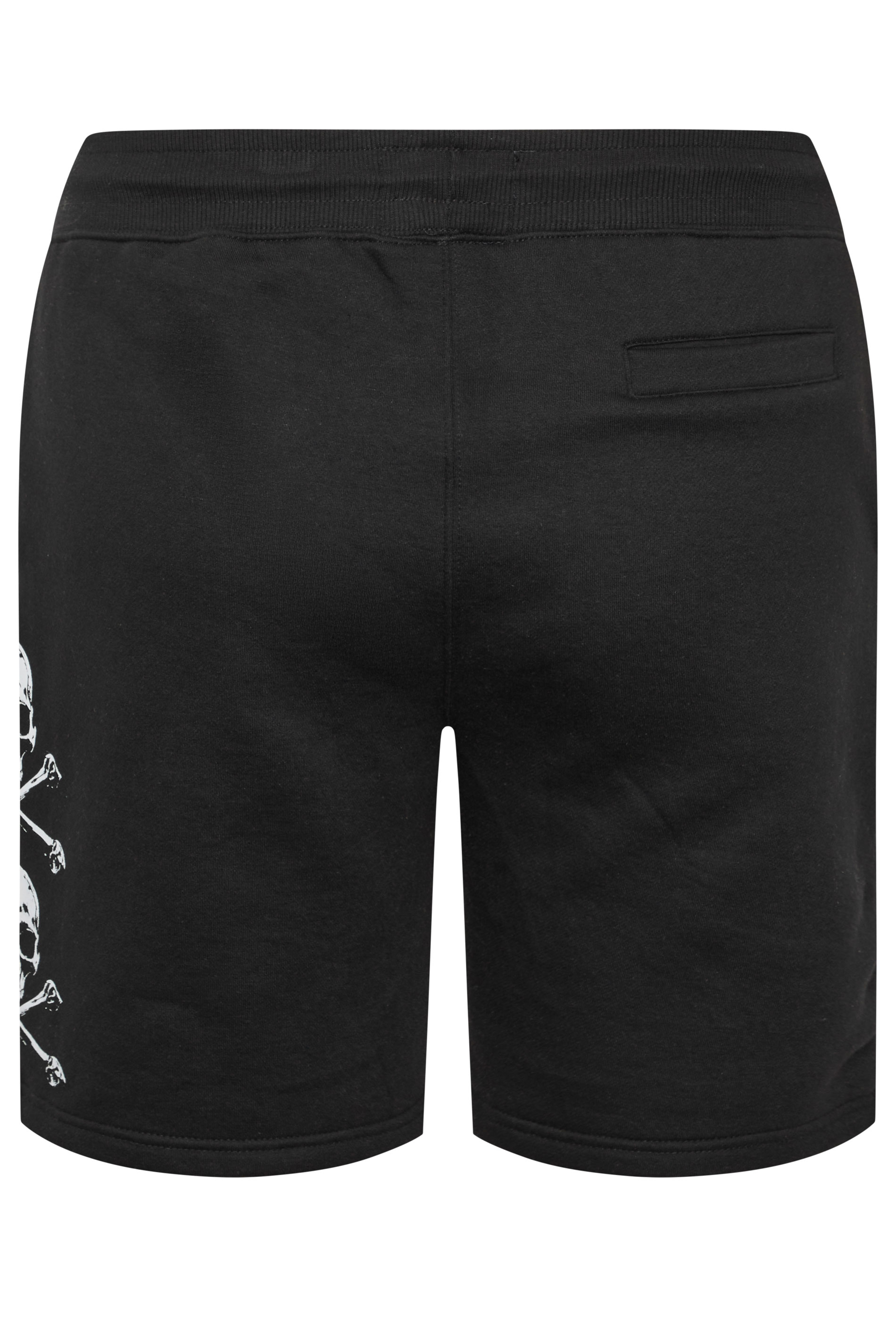 BadRhino Big & Tall Black Skull Printed Jogger Shorts | BadRhino 6