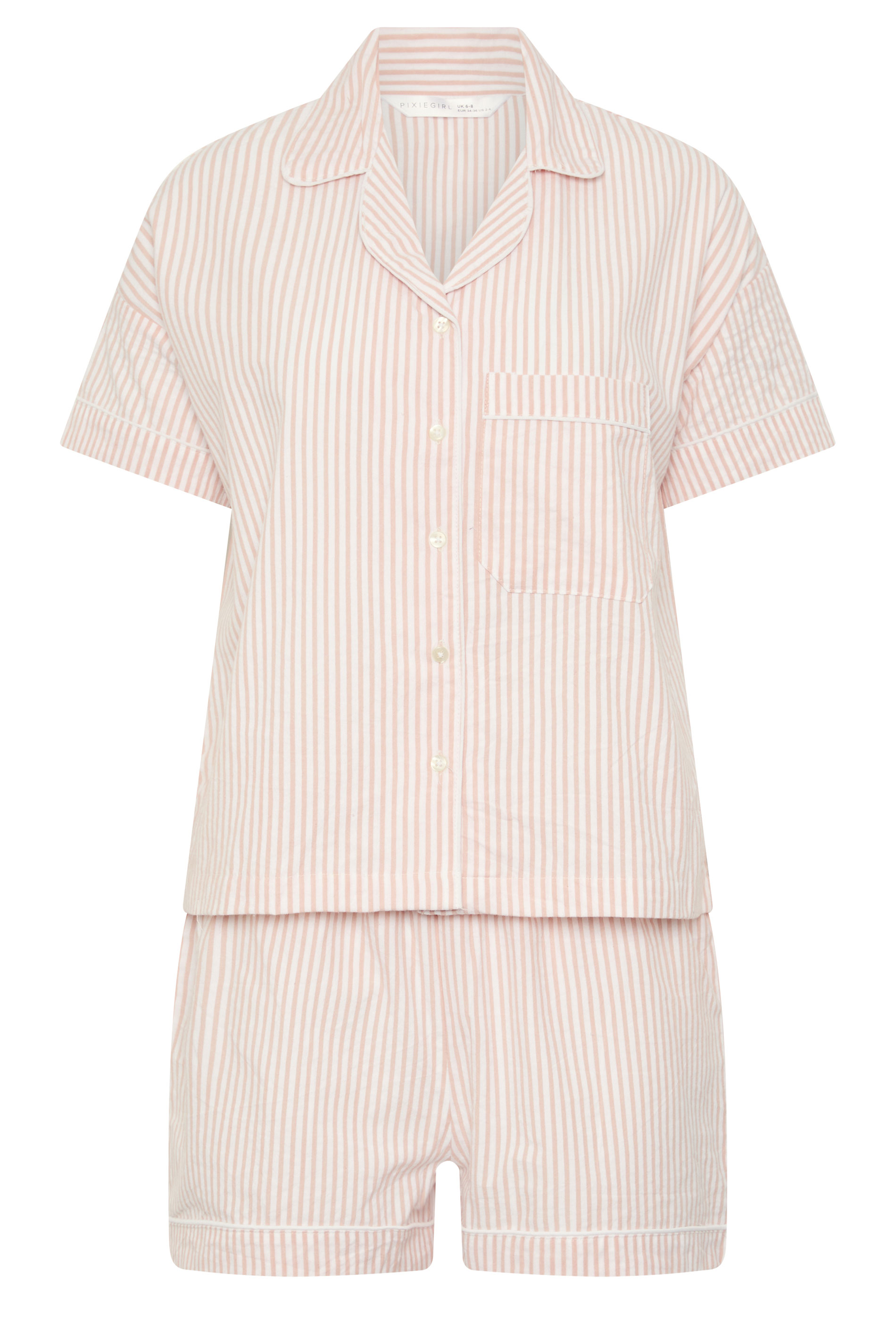 PixieGirl Petite Women's Pink Stripe Pyjama Set | PixieGirl 5