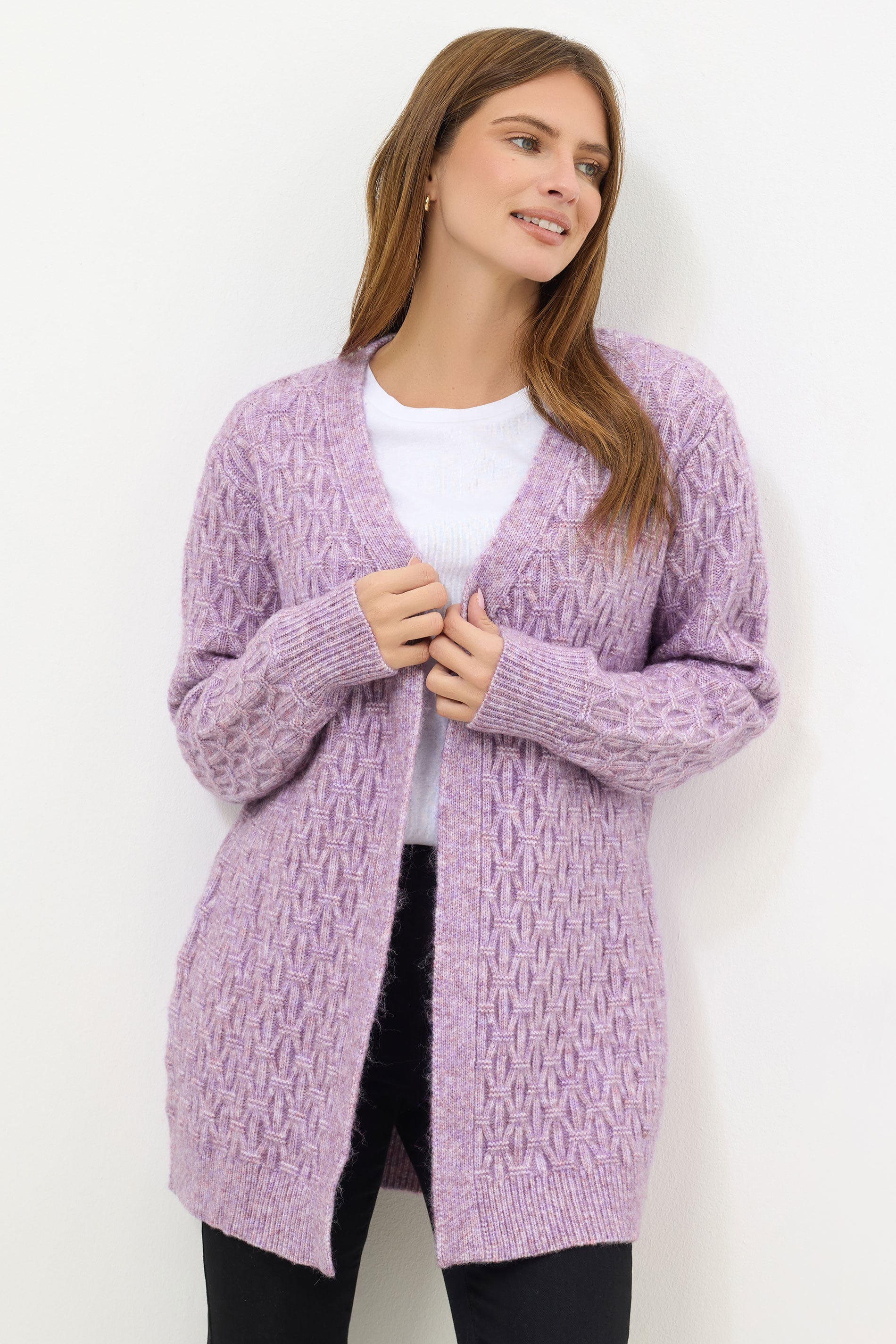 M&Co White Cable Knit Cardigan | M&Co 3