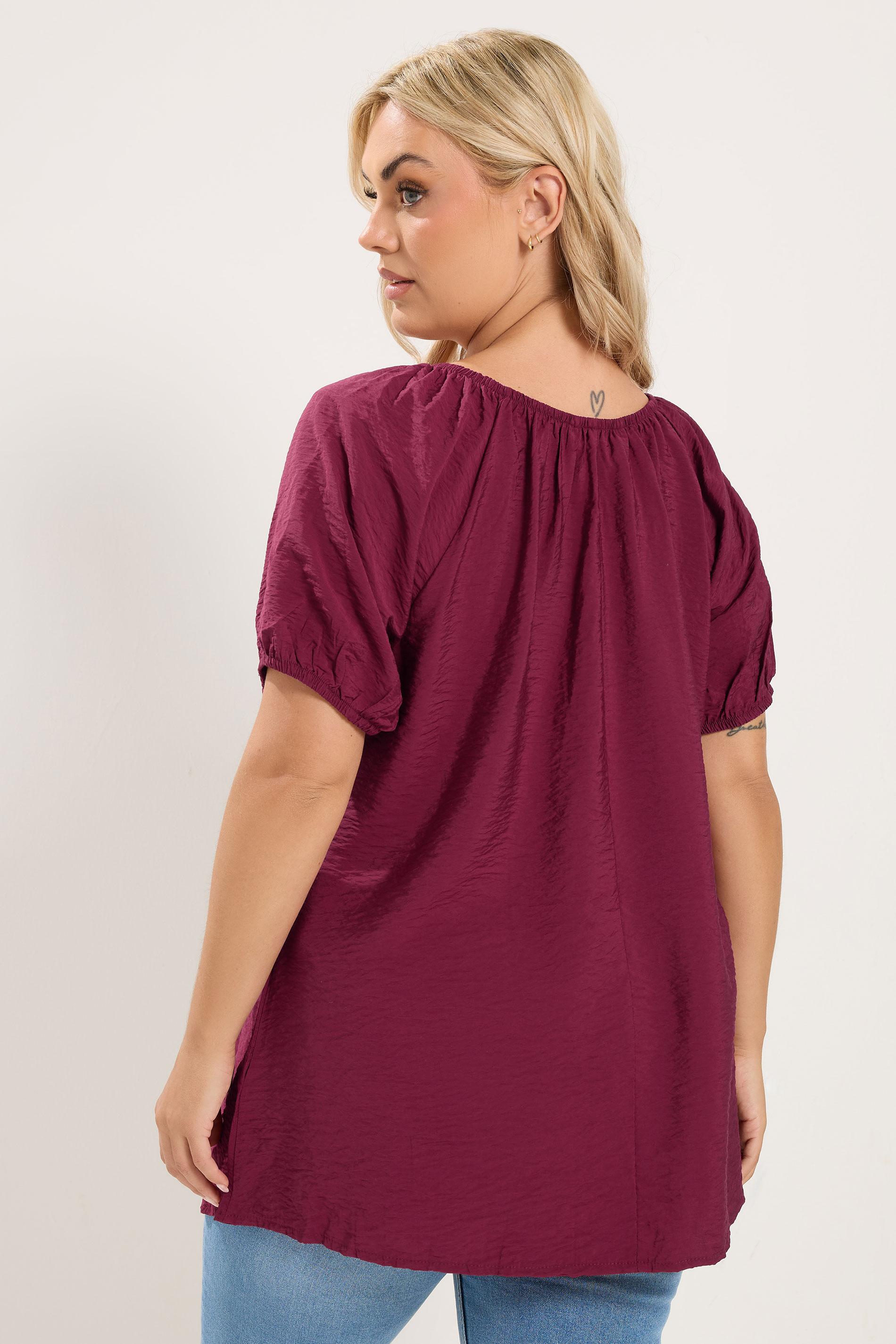 YOURS Plus Size Burgundy Red Blouse | Yours Clothing 2