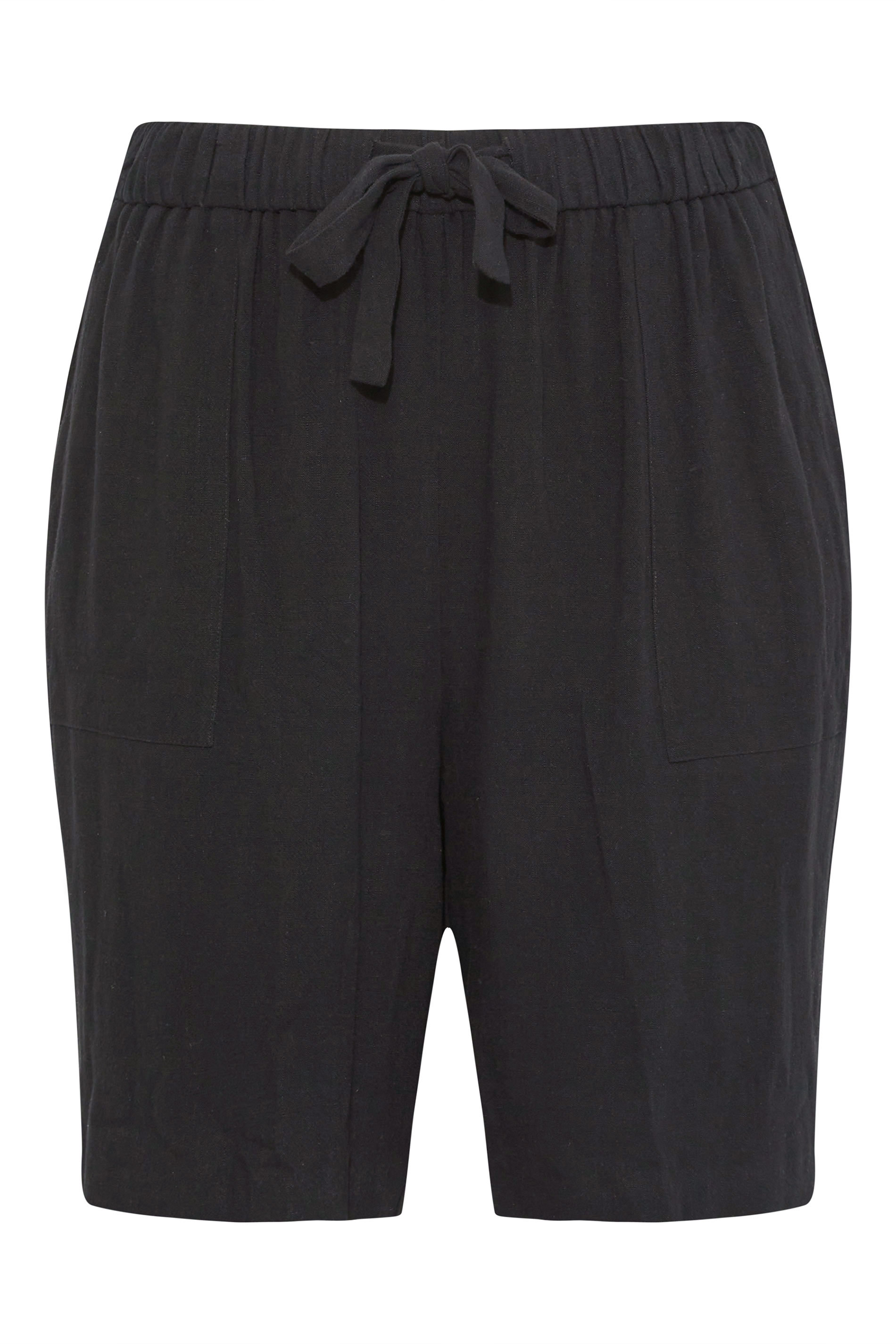 Black Linen Shorts | Yours Clothing