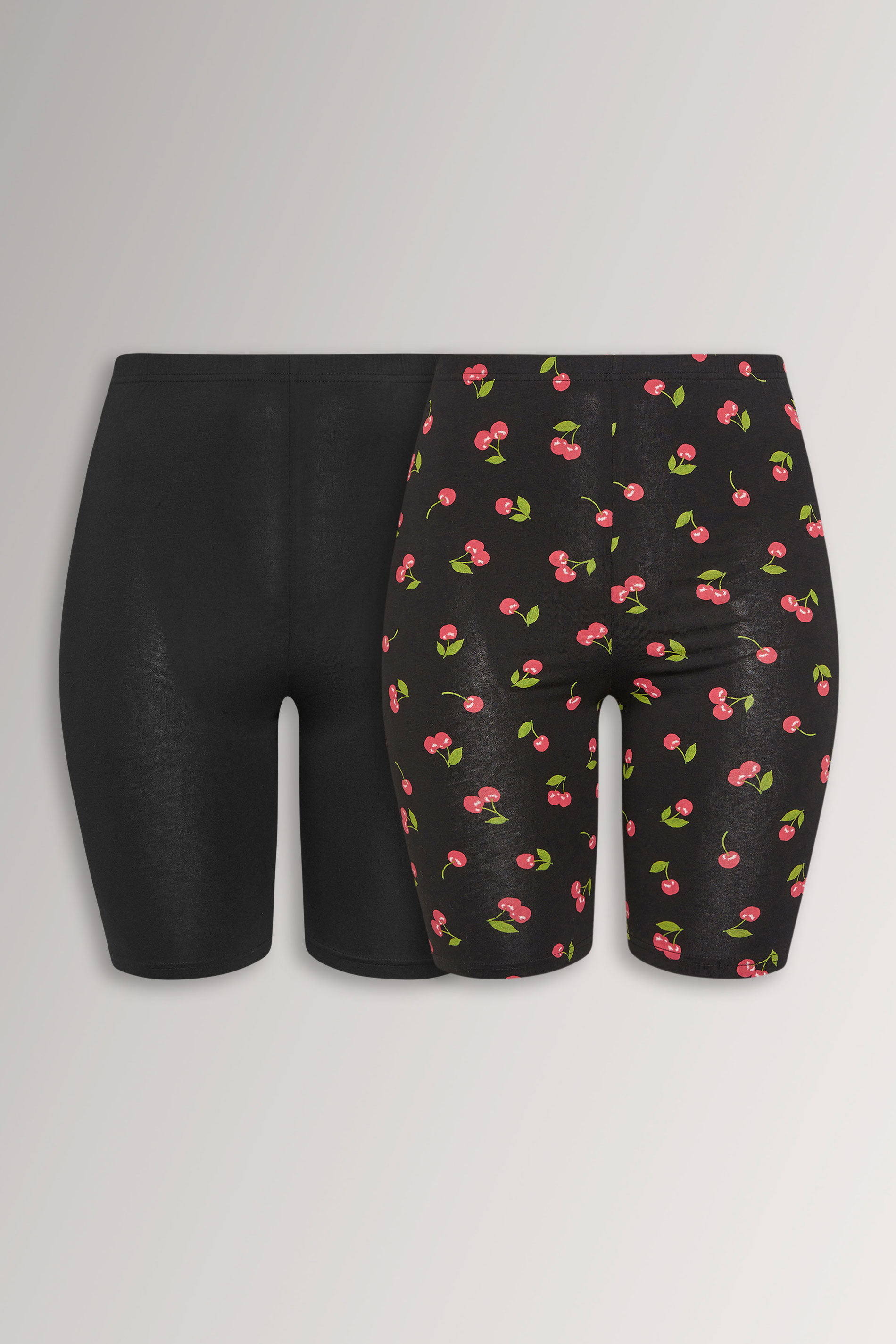 YOURSET 2 PACK Plus Size Black Cherry Cycling Shorts | Yours Clothing 3