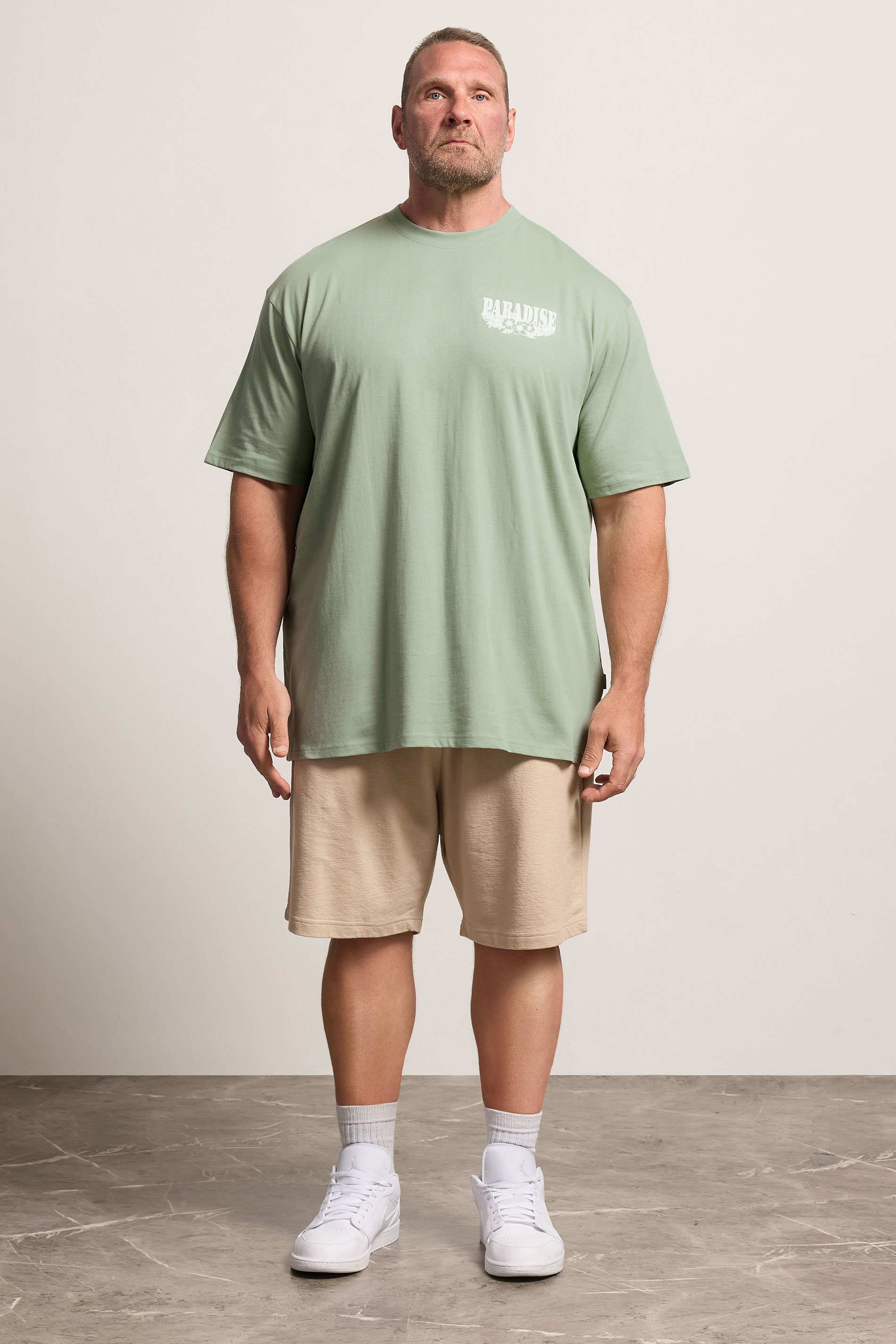 BadRhino Big & Tall Green Extra Long 'Paradise' Graphic T-Shirt 1
