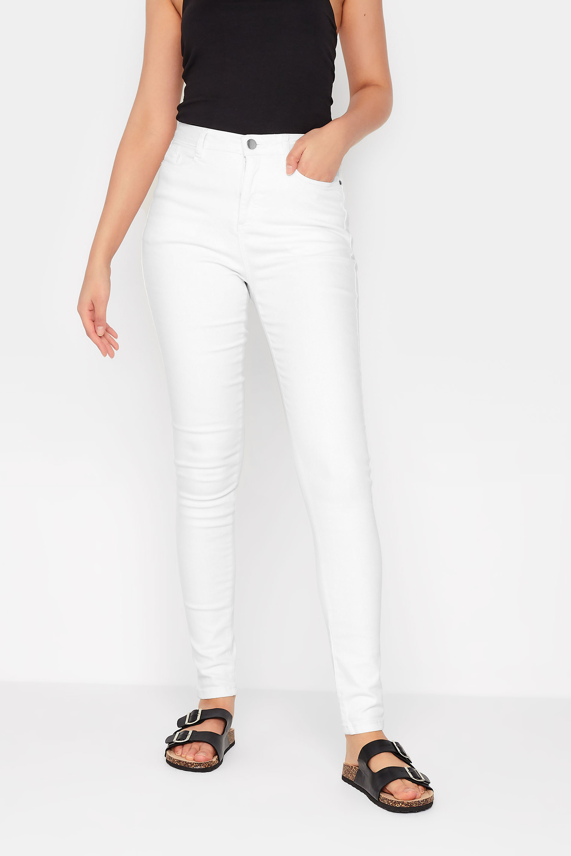 LTS White AVA Stretch Skinny Jeans | Long Tall Sally 1