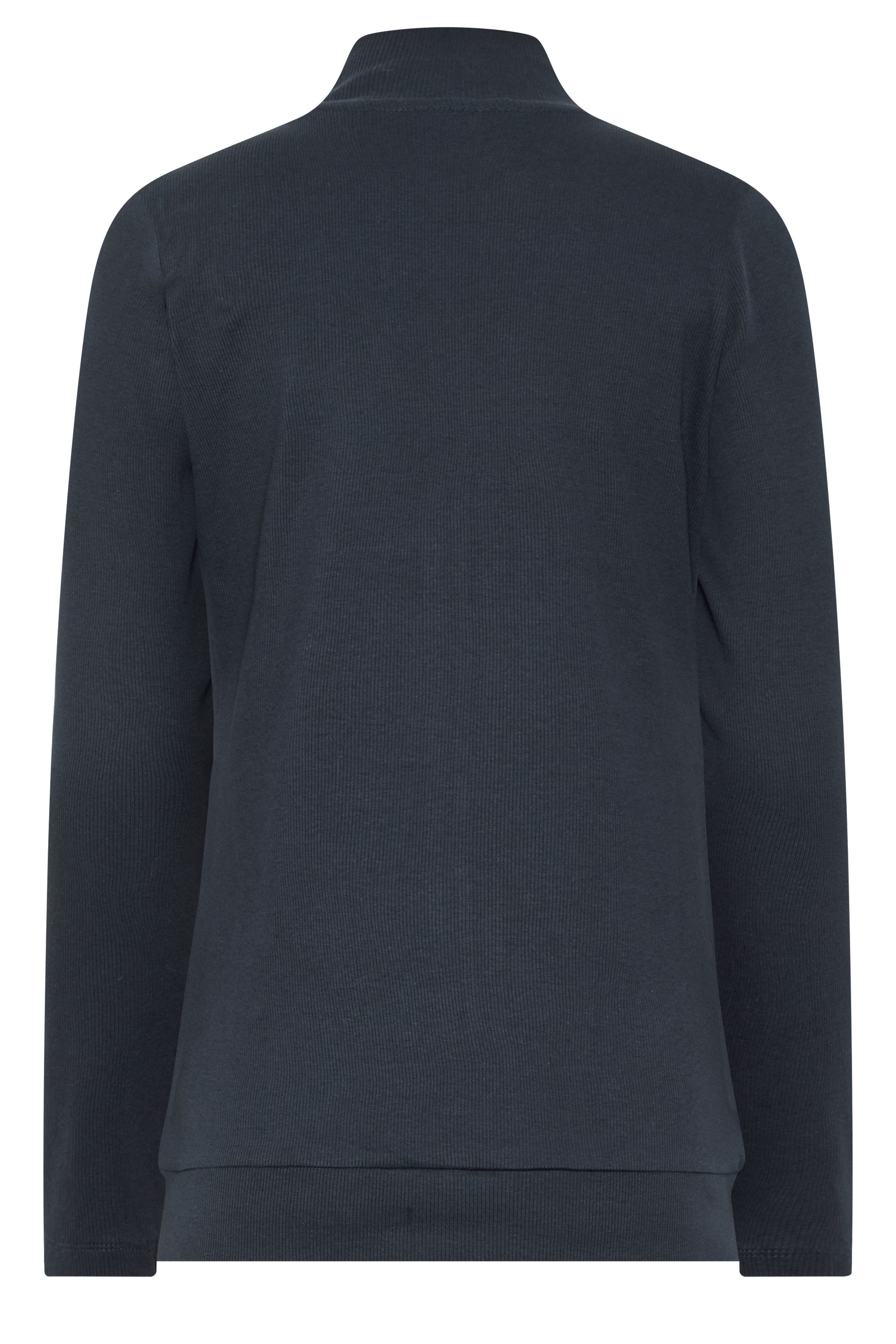 LTS Tall Women's Navy Blue Ribbed Zip Through Top | Long Tall Sally 2
