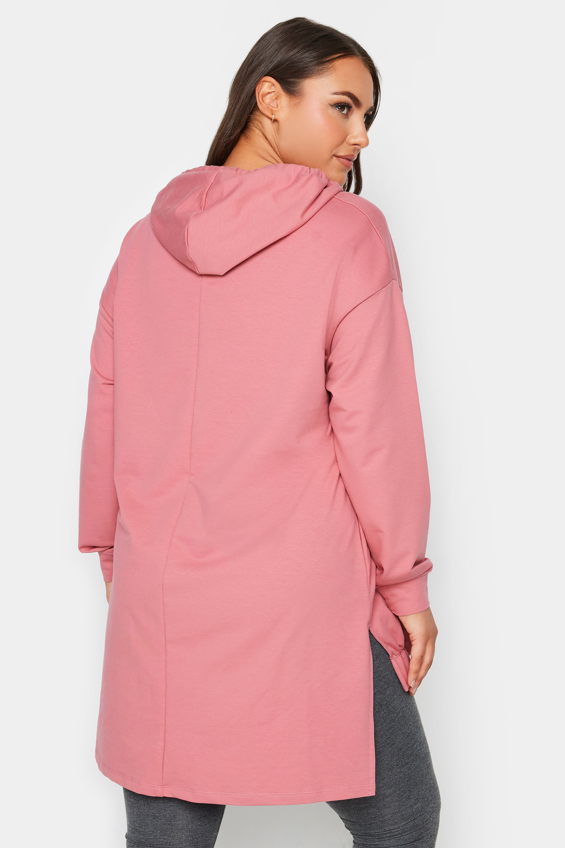 YOURS Plus Size Pink Embellished Tie Hoodie | Yours Clothing 3