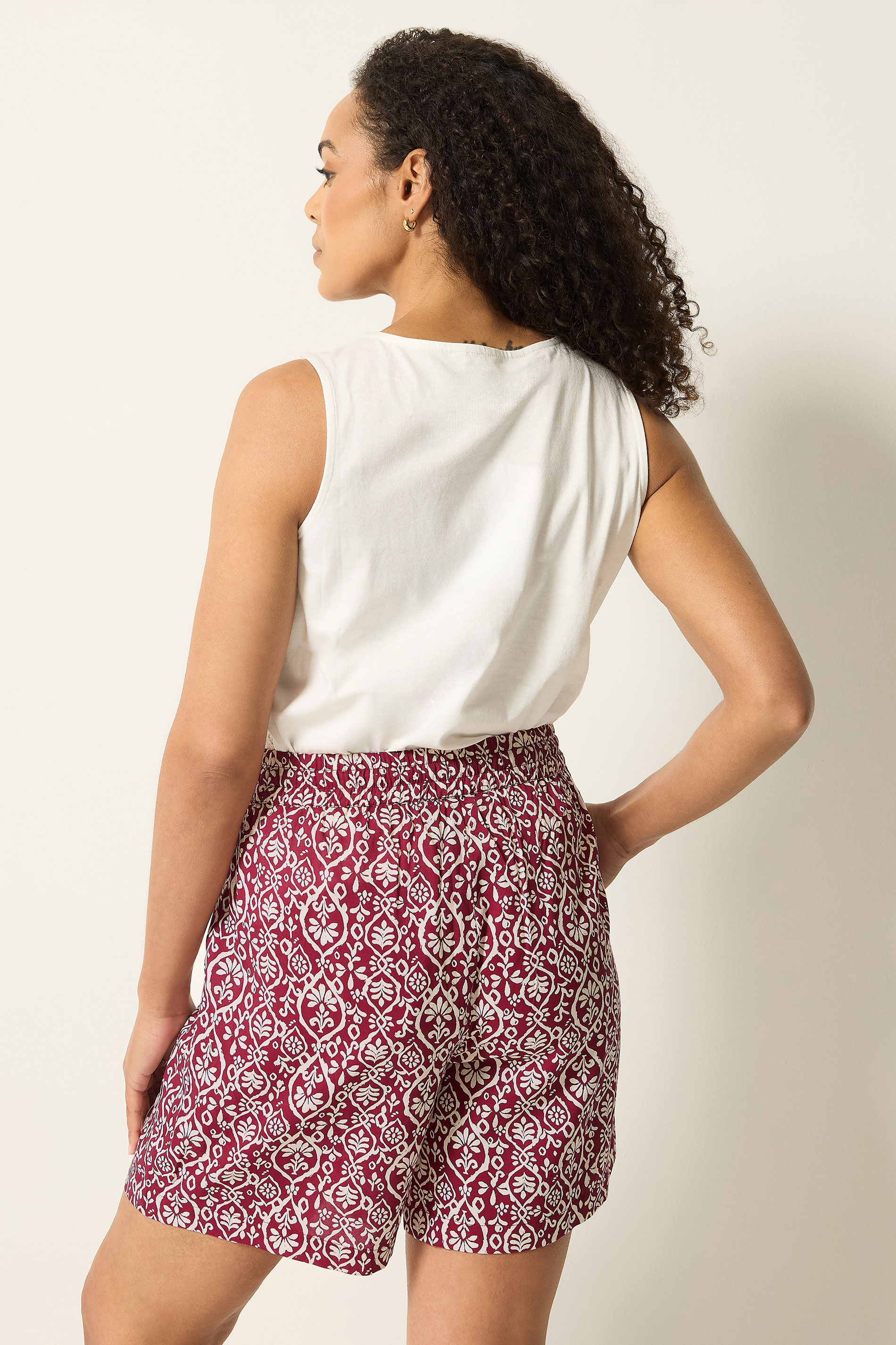 M&Co Red Tile Print Shorts | M&Co 2