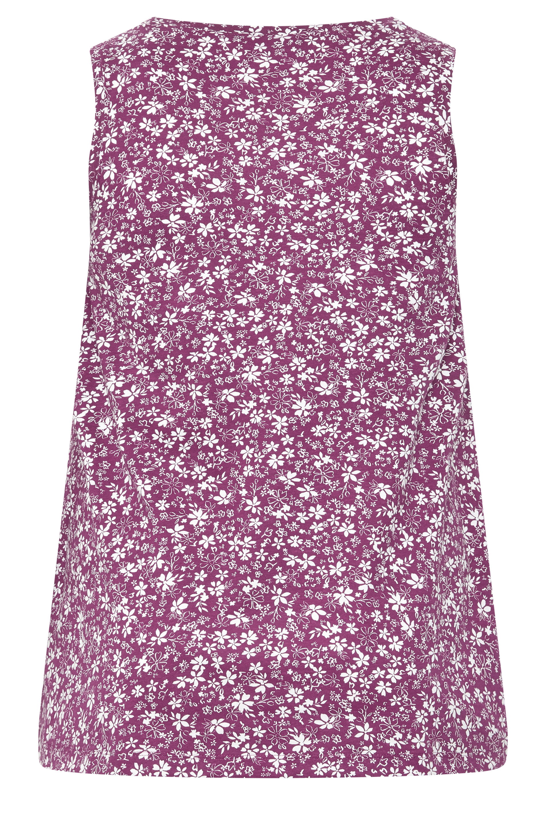 YOURS Plus Size Purple Floral Vest Top | Yours Clothing 2