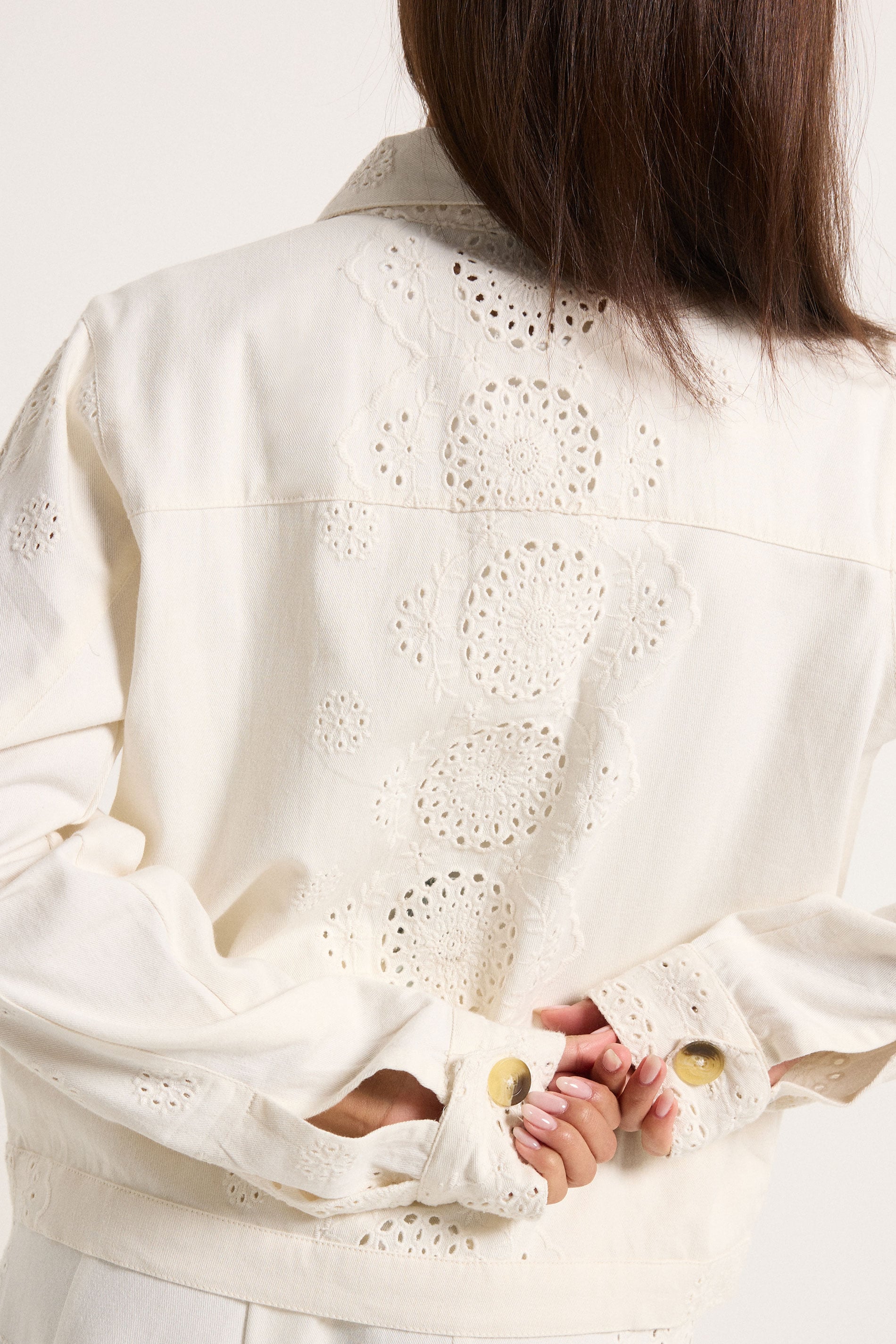 PixieGirl Petite Women's White Embroidered Cotton Jacket | PixieGirl 5