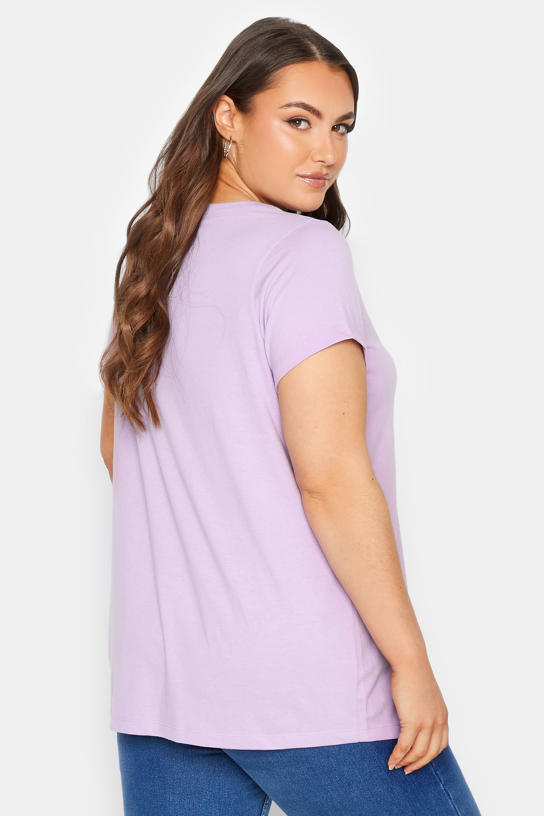 YOURS Plus Size Curve Purple Essential T-Shirt | Yours Clothing  3