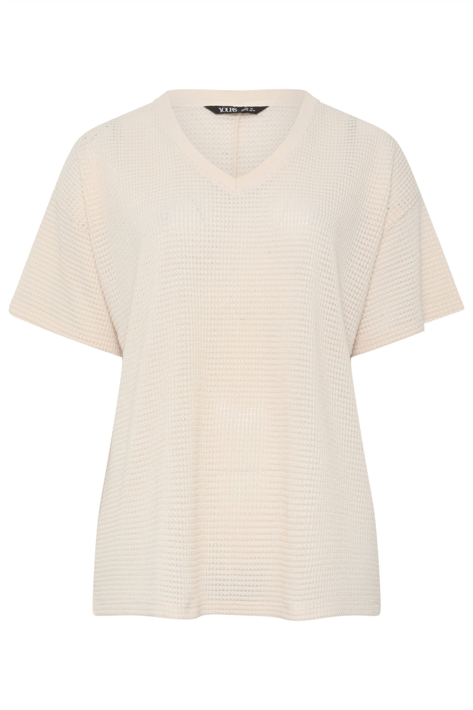 YOURS Plus Size Natural Brown Boxy Knitted T-Shirt | Yours Clothing 5