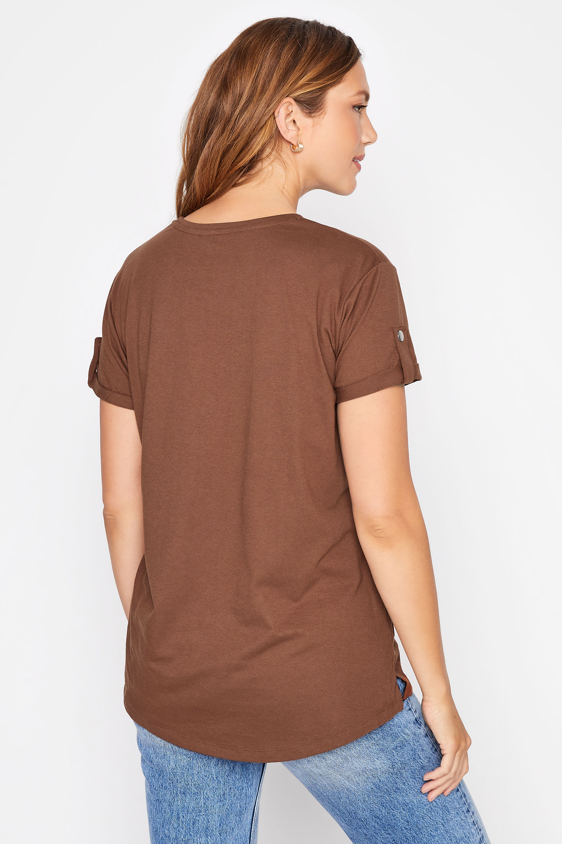 Tall Women's LTS Brown Short Sleeve Pocket T-Shirt | Long Tall Sally 3