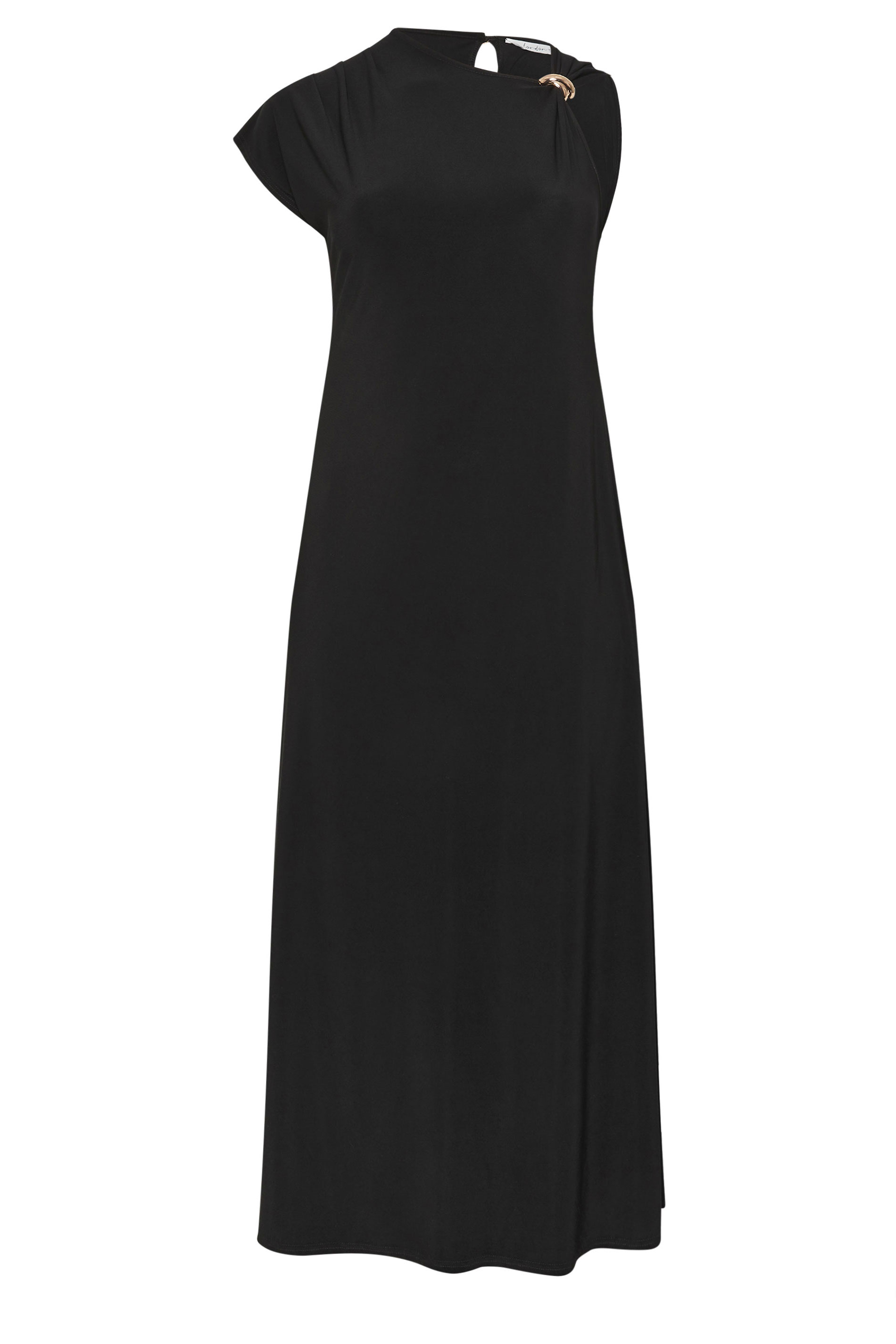 YOURS LONDON Plus Size Black Metal Buckle Detail Maxi Dress | Yours Clothing 5
